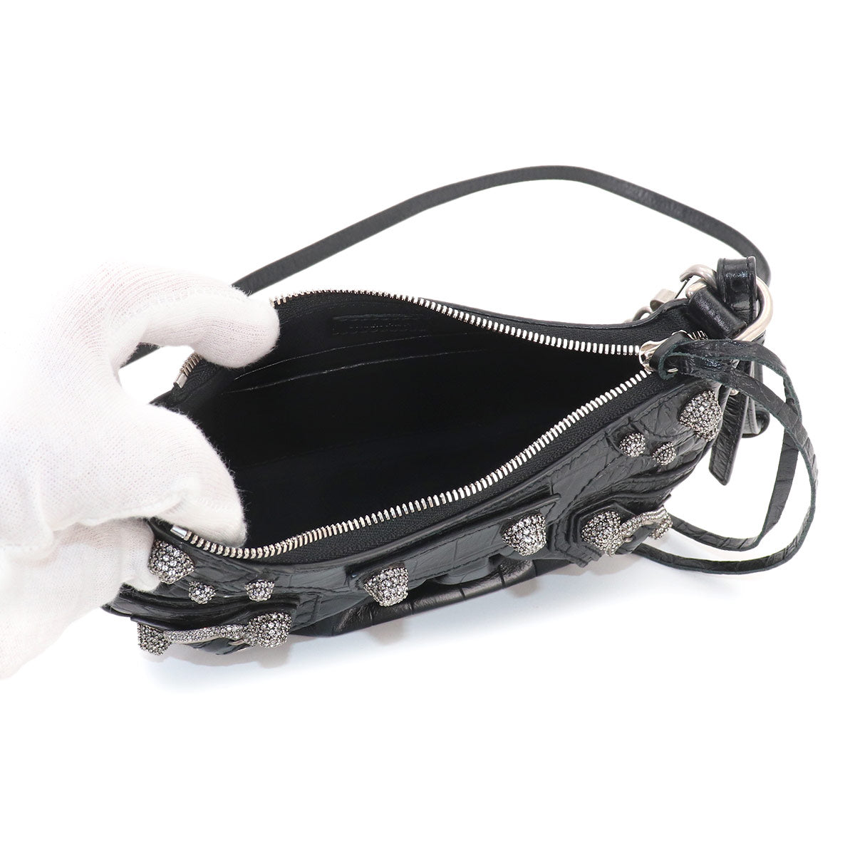 Le Cagole Mini Chain Hand Shoulder Bag Bkack 695814