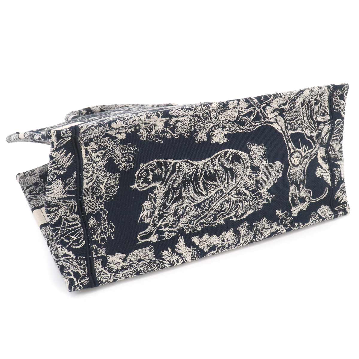 Reverse Toile De Jouy Book Tote Medium Bag Canvas Navy