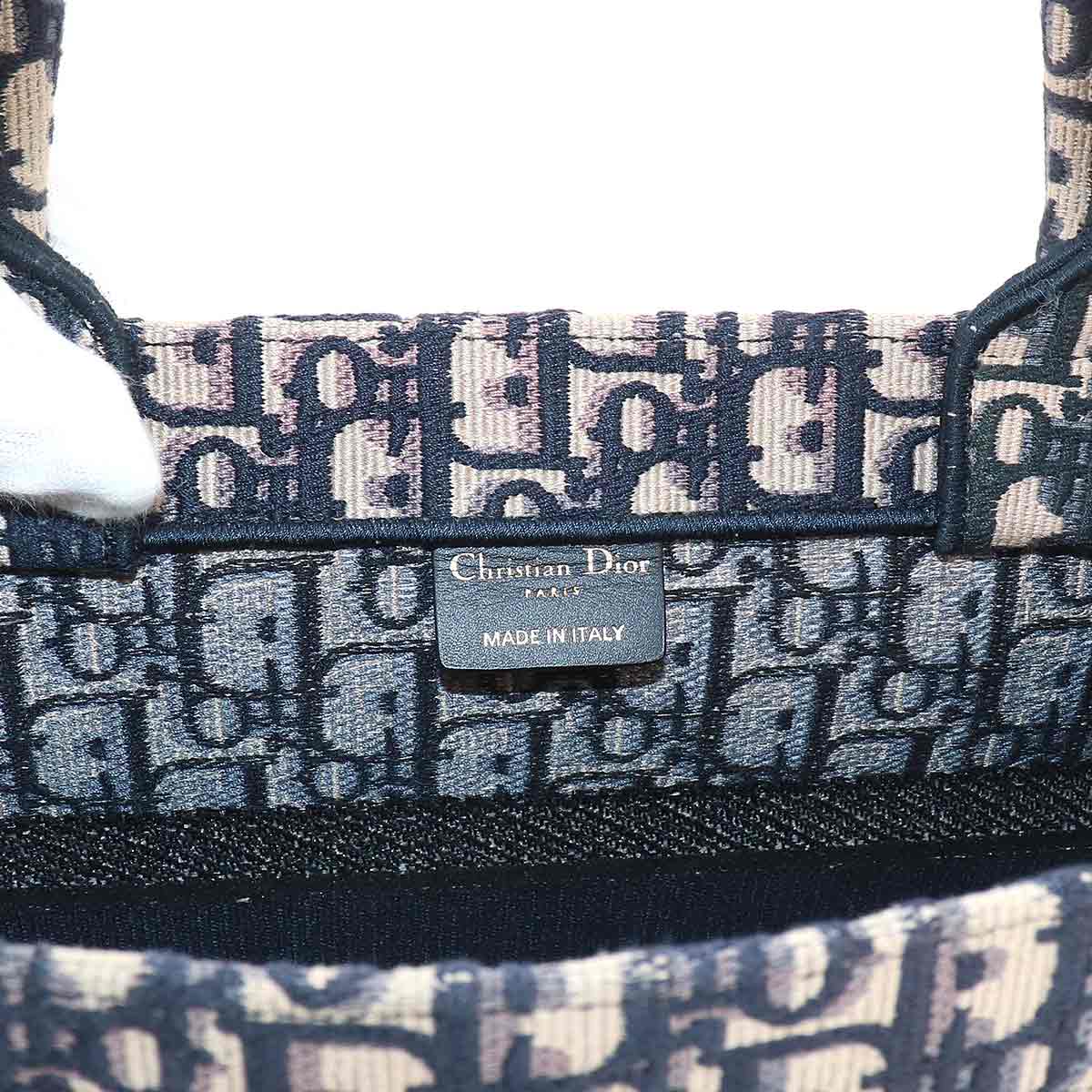 Oblique Book Tote Medium Bag Canvas Navy M1296ZRIW