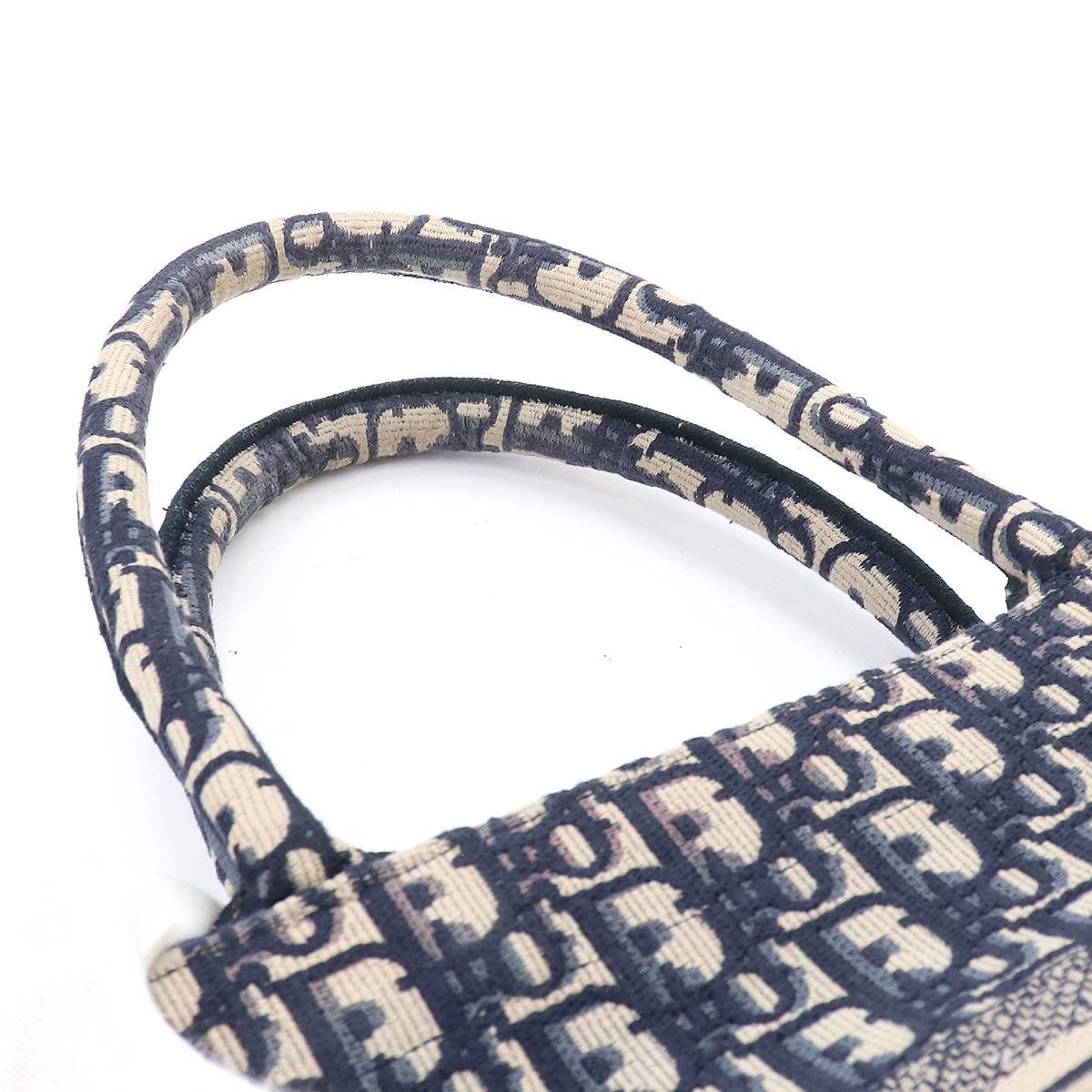 Oblique Book Tote Medium Bag Canvas Navy M1296ZRIW