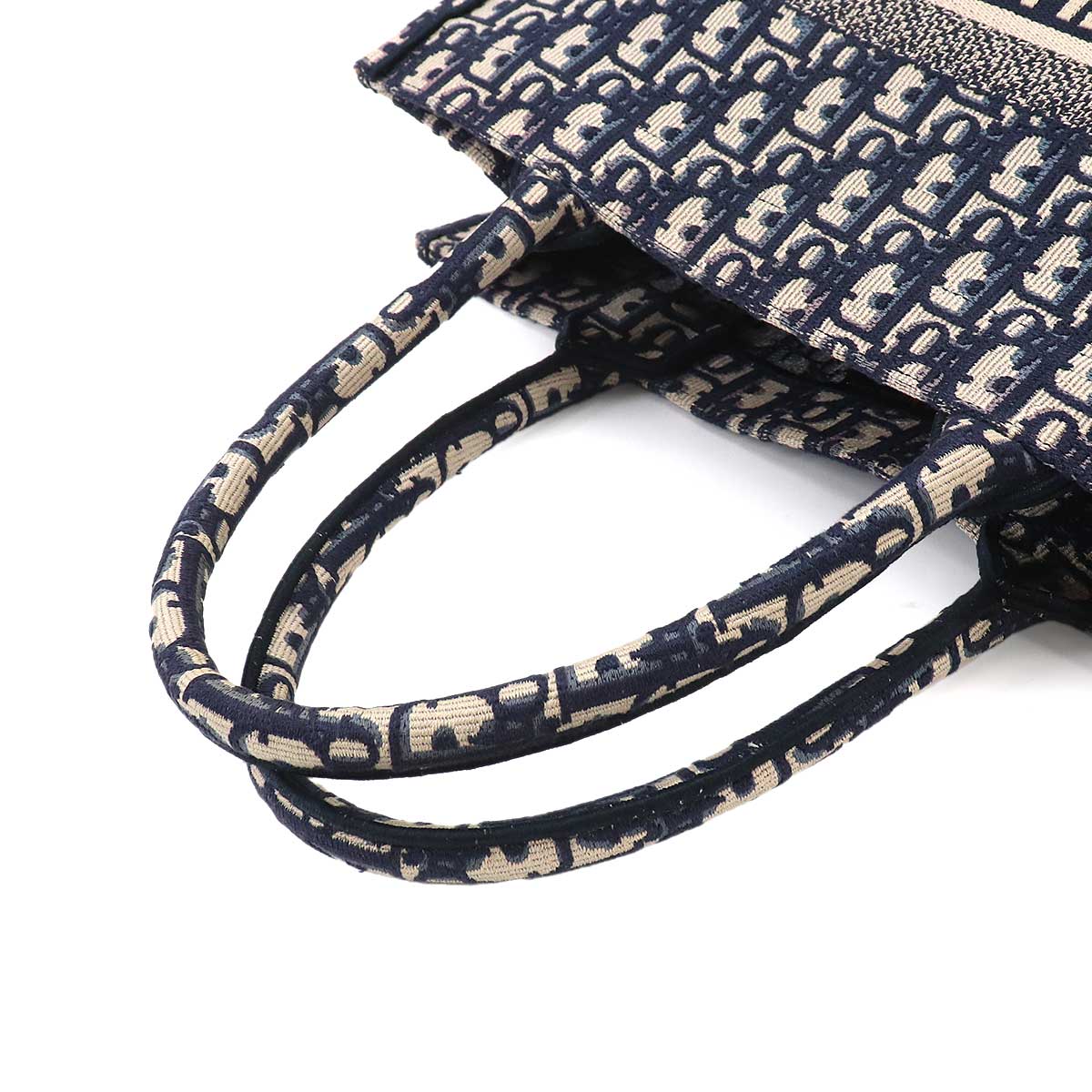 Oblique Book Tote Medium Bag Canvas Navy M1296ZRIW