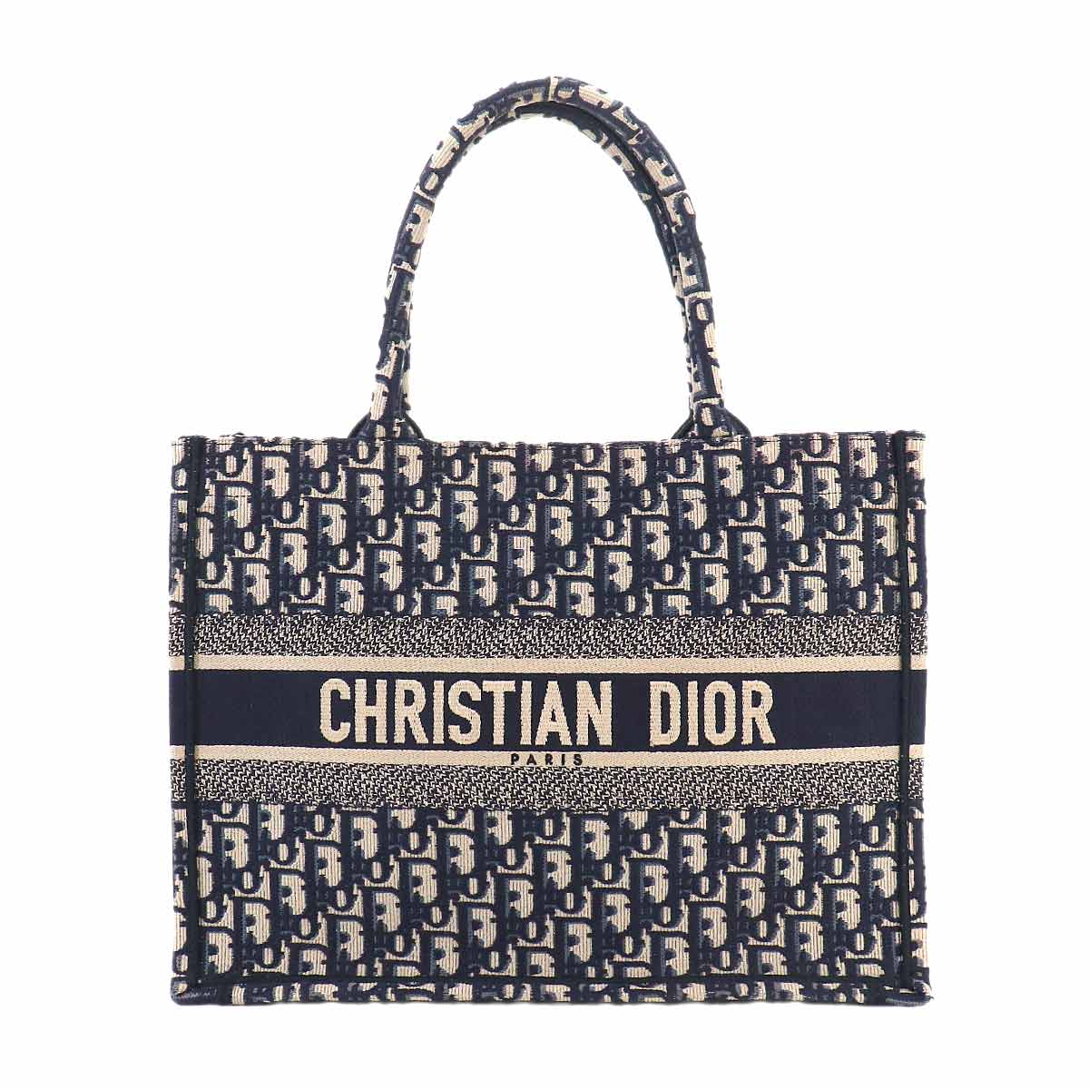 Oblique Book Tote Medium Bag Canvas Navy M1296ZRIW