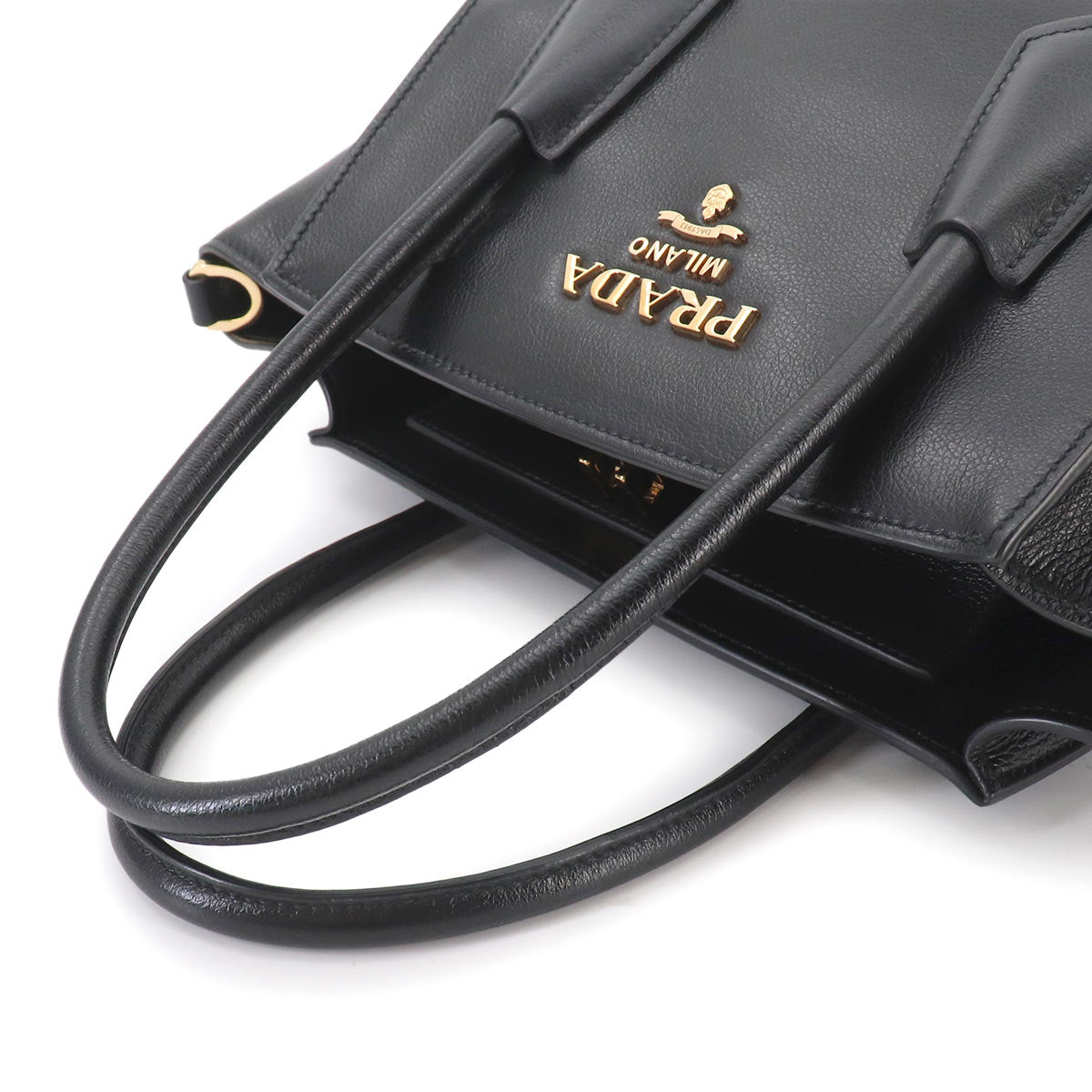 2way Hand Shoulder Bag Leather Nero Black 1BG369 Purse