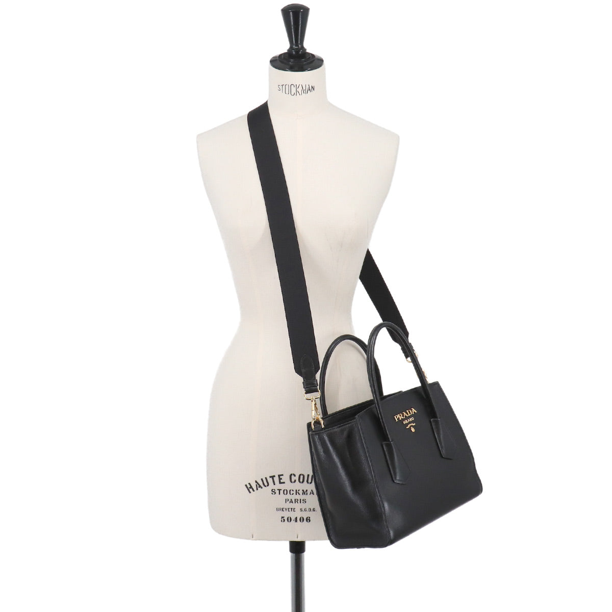 2way Hand Shoulder Bag Leather Nero Black 1BG369 Purse