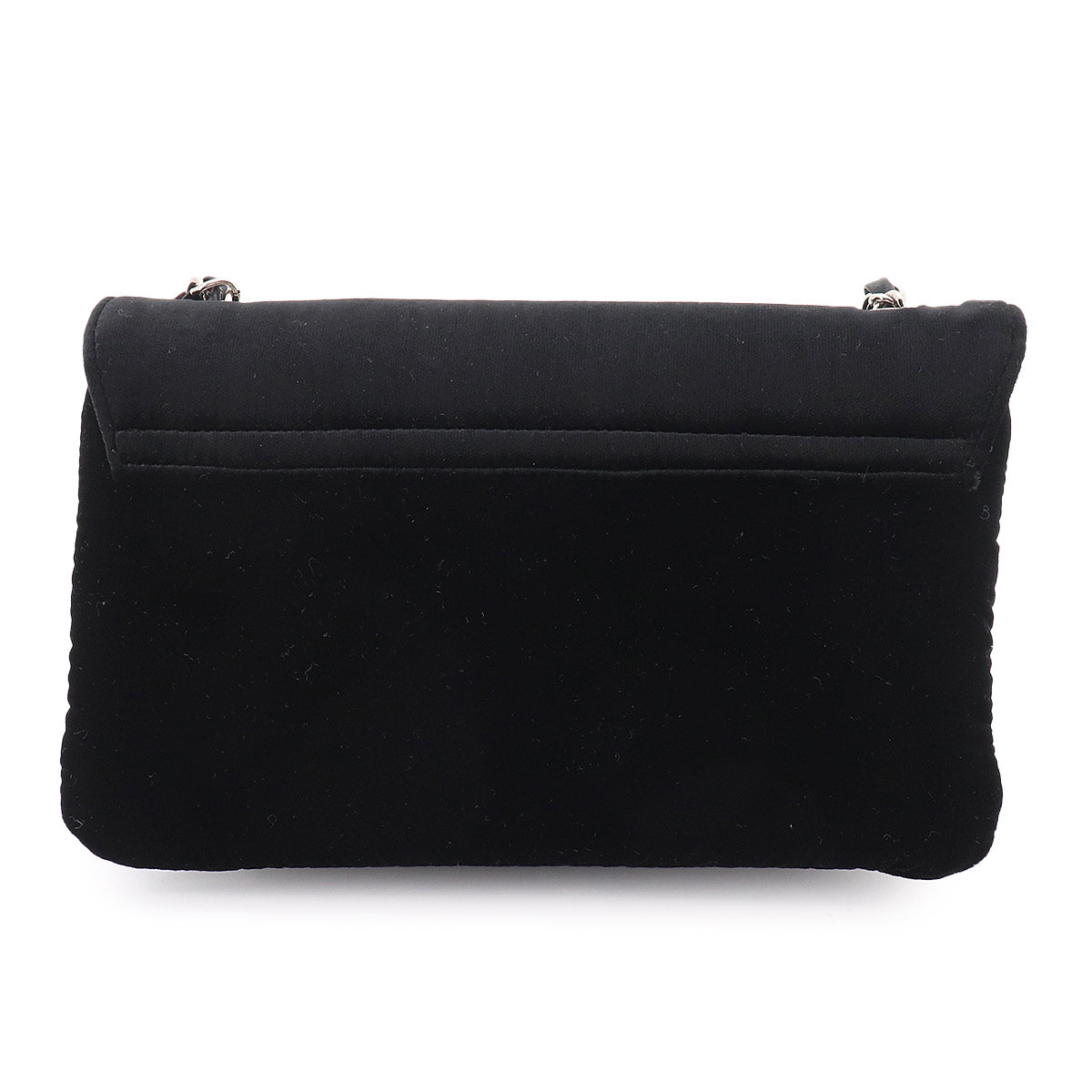 Icon Chain Shoulder Bag Velour Leather Black Vintage