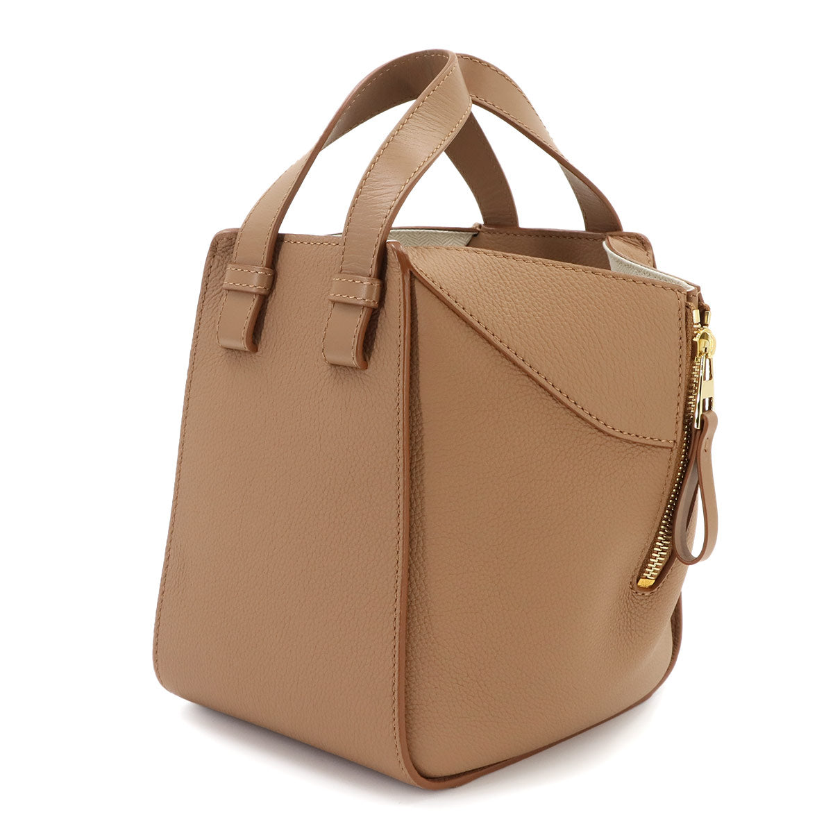 Hammock Compact 2way Hand Shoulder Bag Leather Brown