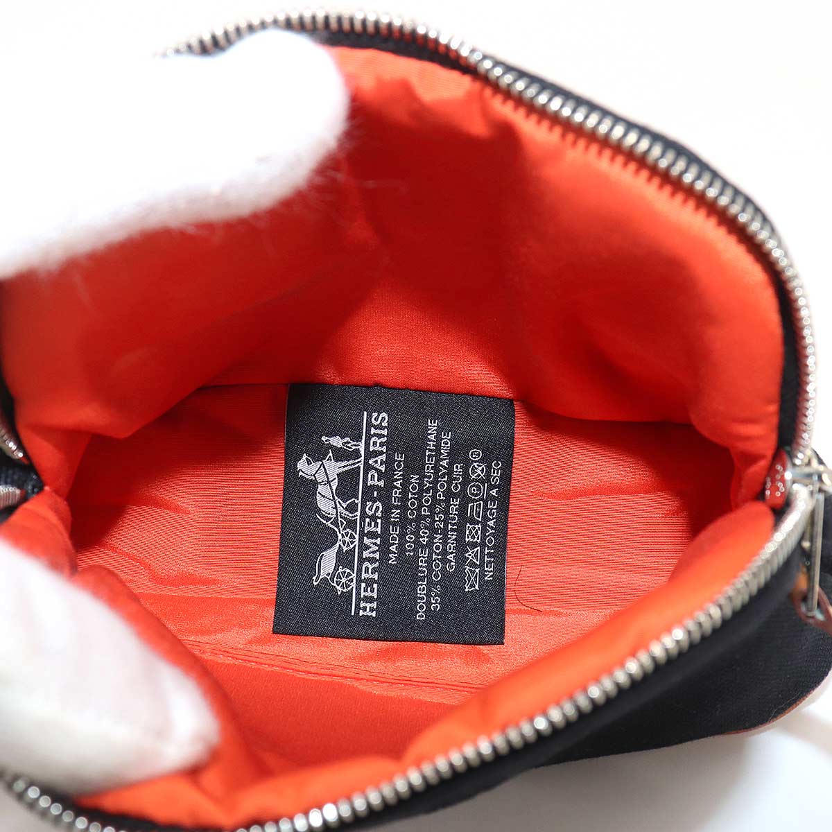 Bolide Pouch Mini Mini Cotton Canvas Leather Black Purse