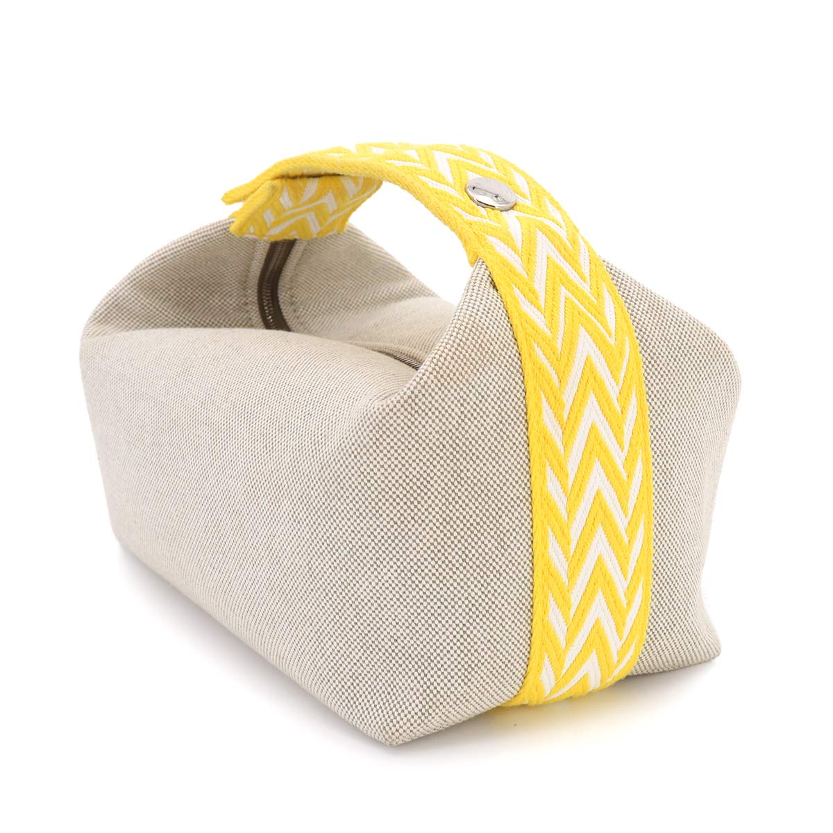 Bride a Brac PM Hand Bag Toile H Gray Jaune citron Zigzag Pouch
