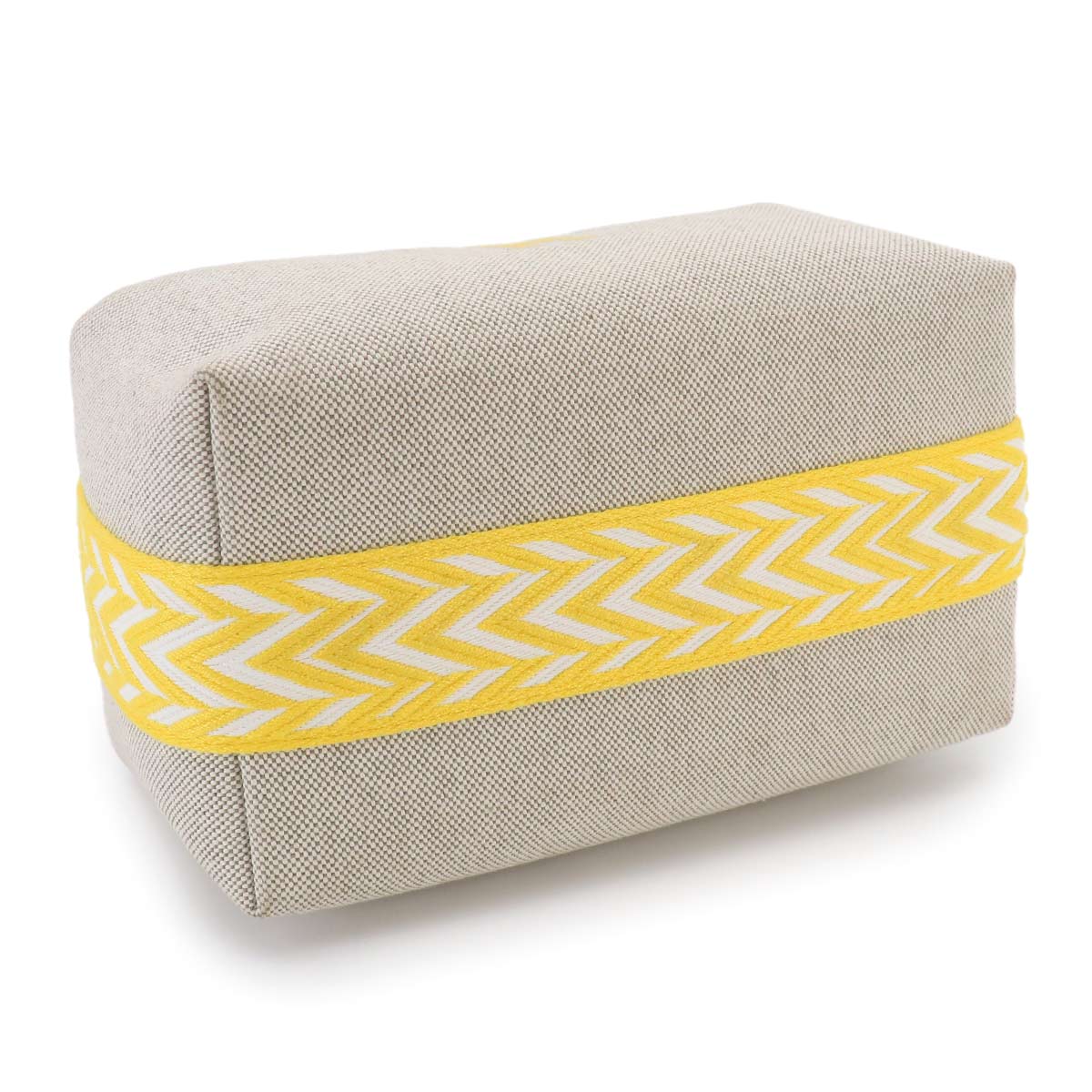 Bride a Brac PM Hand Bag Toile H Gray Jaune citron Zigzag Pouch