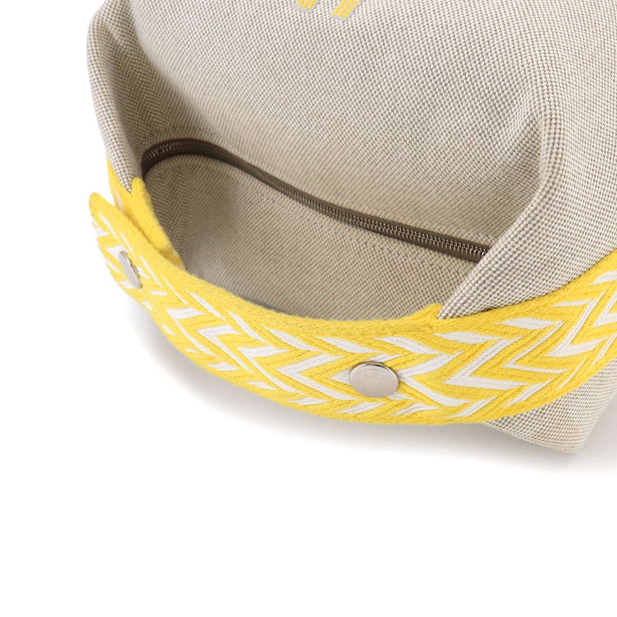 Bride a Brac PM Hand Bag Toile H Gray Jaune citron Zigzag Pouch