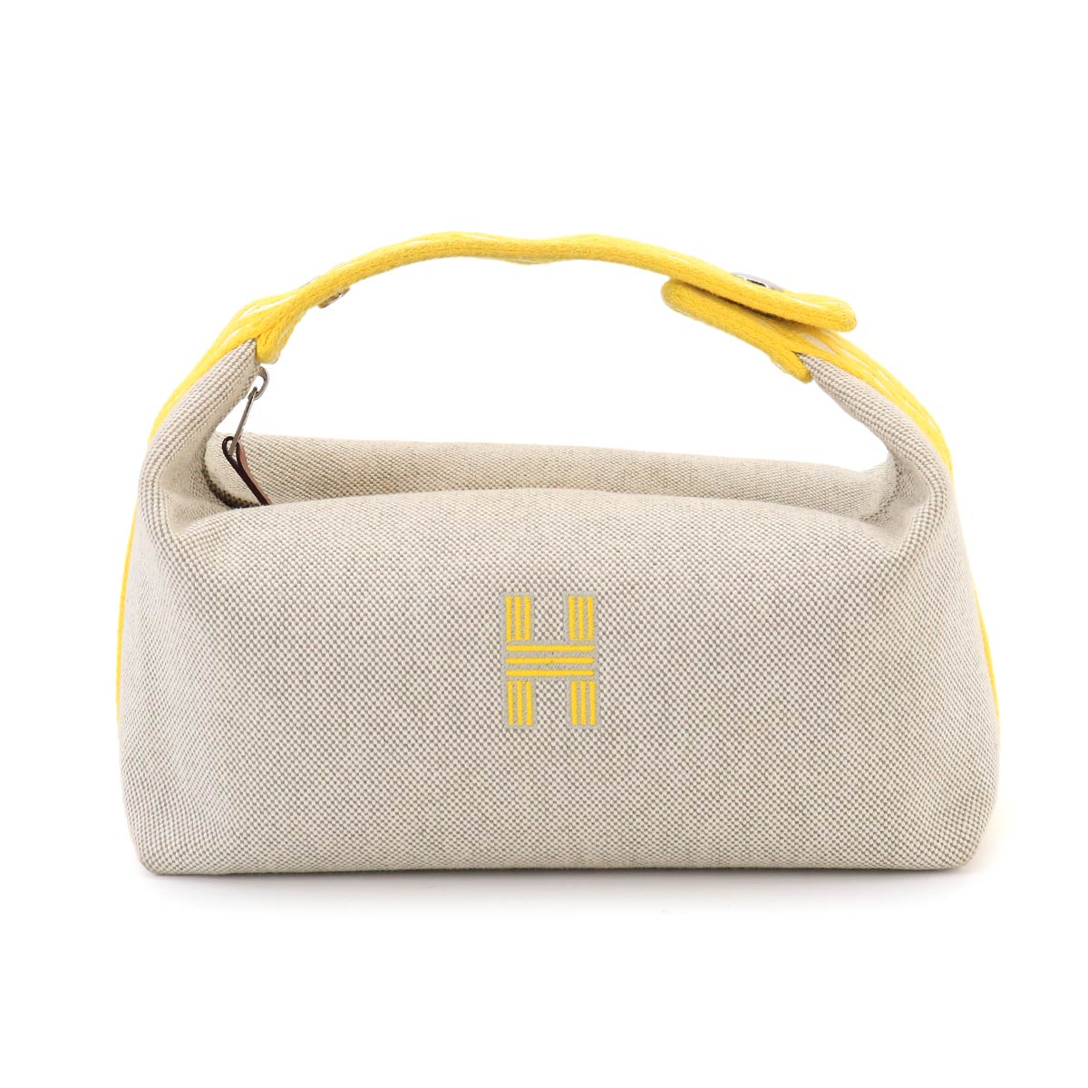 Bride a Brac PM Hand Bag Toile H Gray Jaune citron Zigzag Pouch