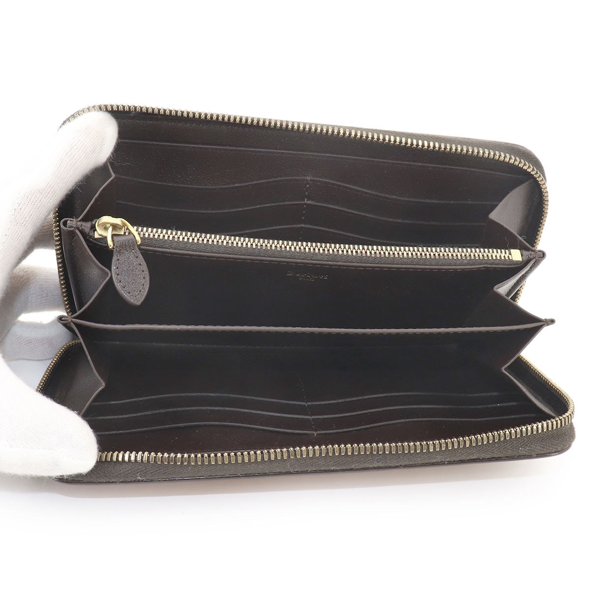 Calligraphy Itauba Gradient Long Wallet Leather Brown
