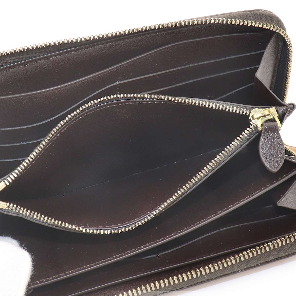 Calligraphy Itauba Gradient Long Wallet Leather Brown