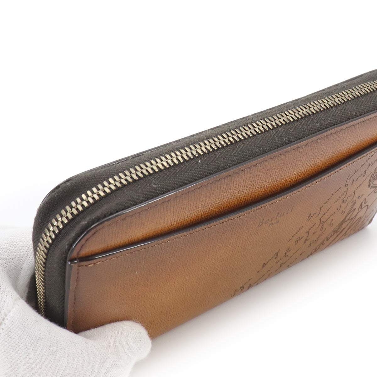 Calligraphy Itauba Gradient Long Wallet Leather Brown