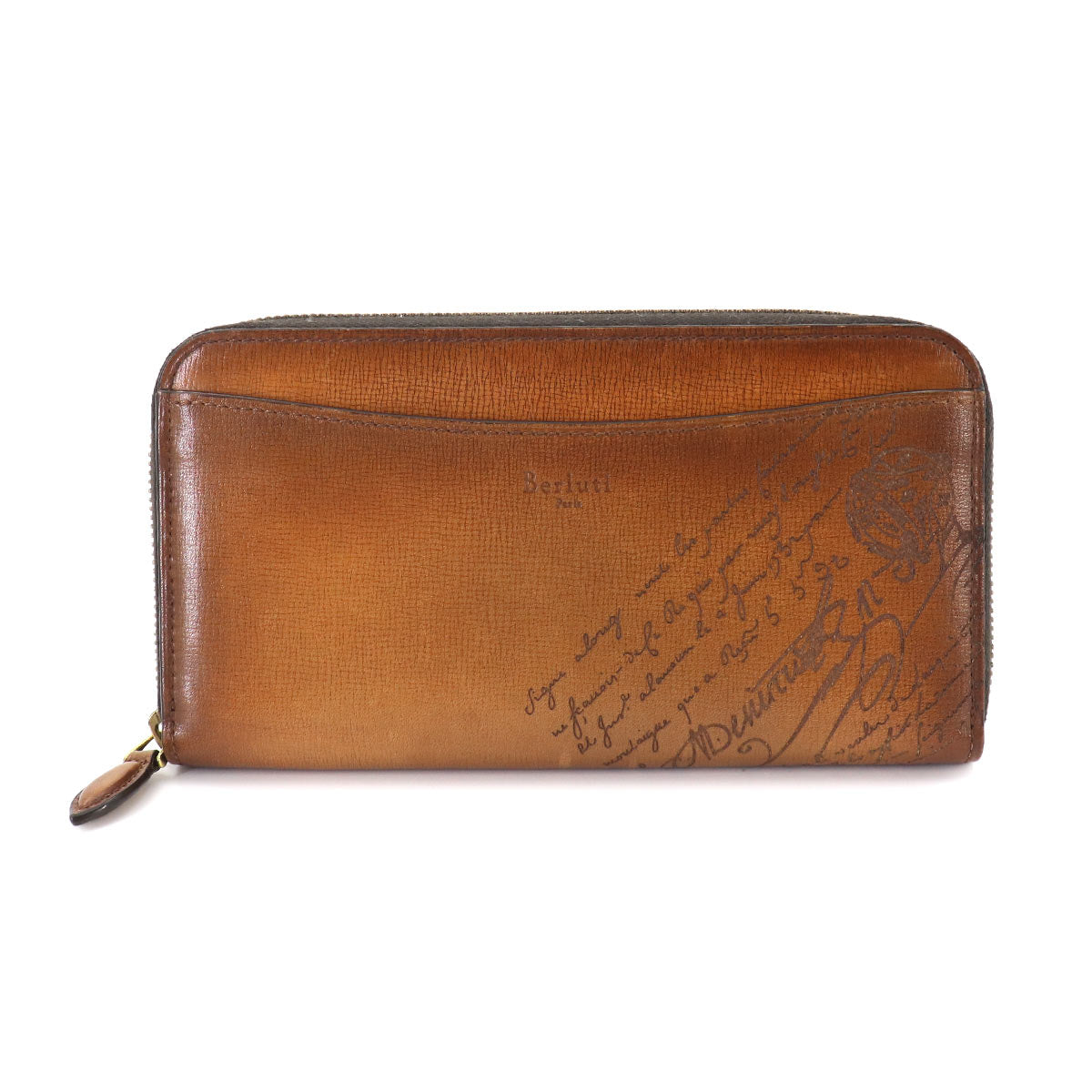 Calligraphy Itauba Gradient Long Wallet Leather Brown
