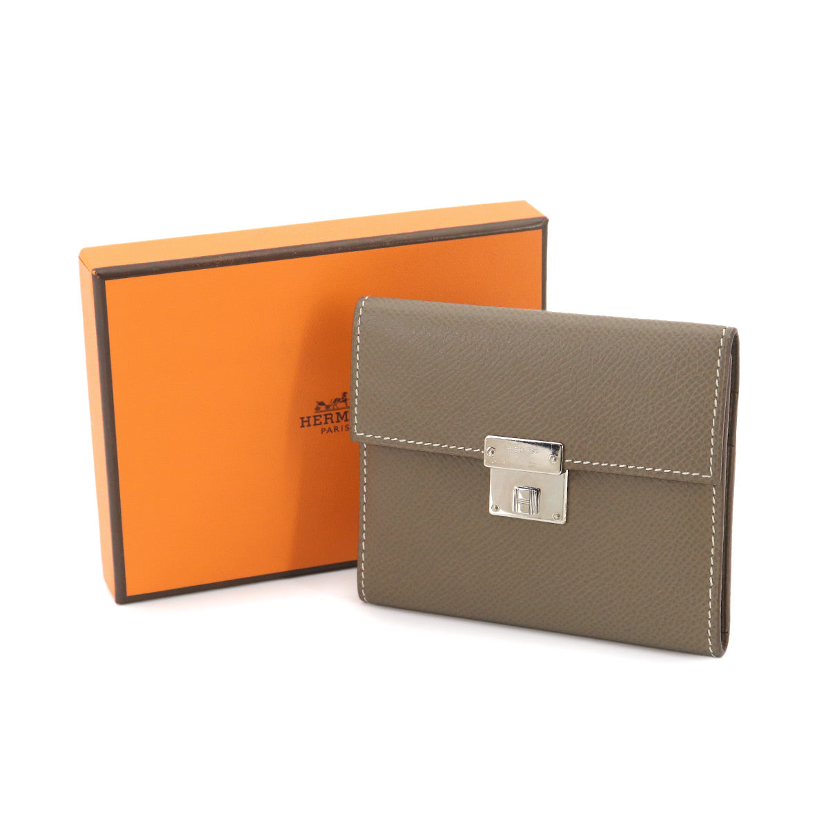 Clic mini Card Case Epsom Leather Etoupe
