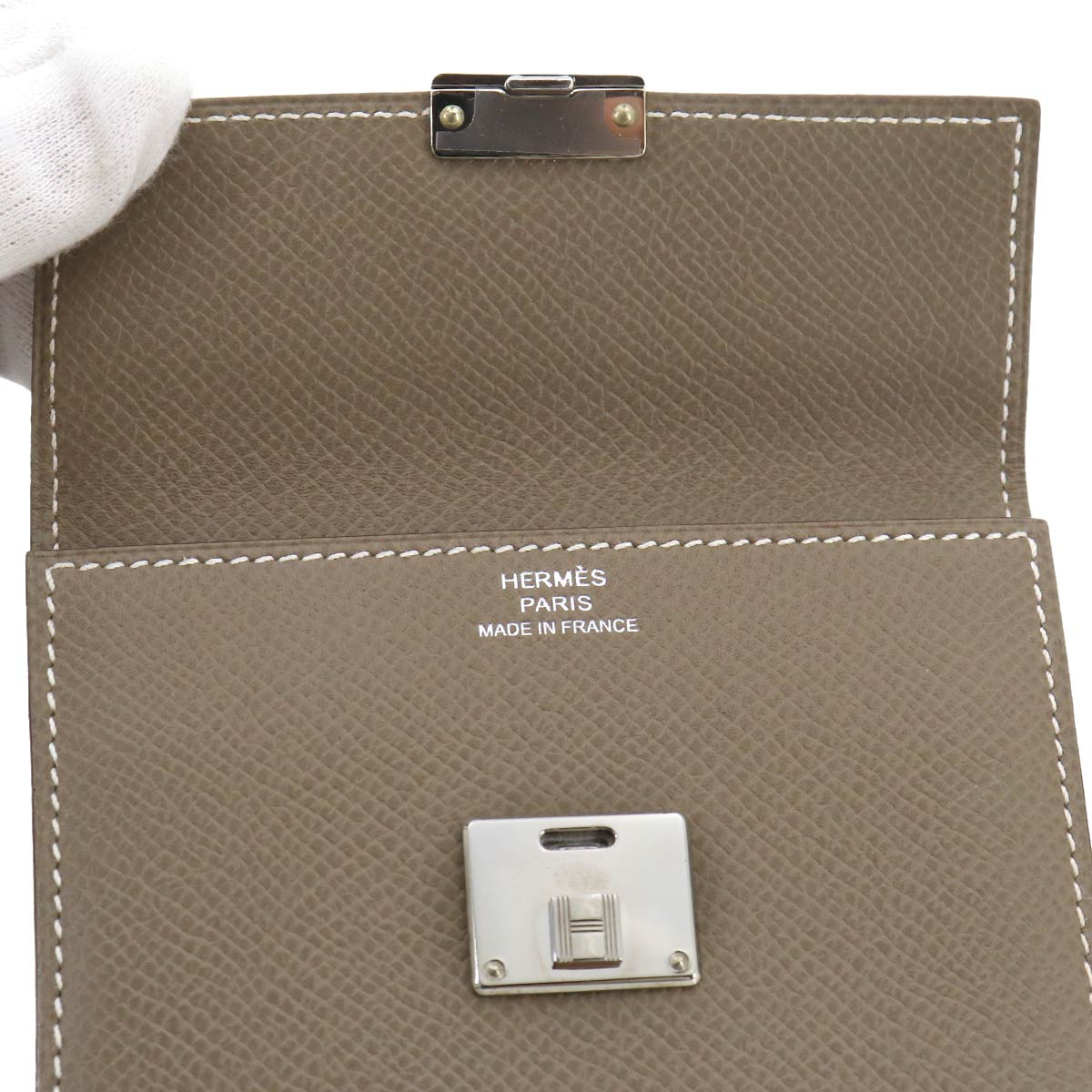 Clic mini Card Case Epsom Leather Etoupe