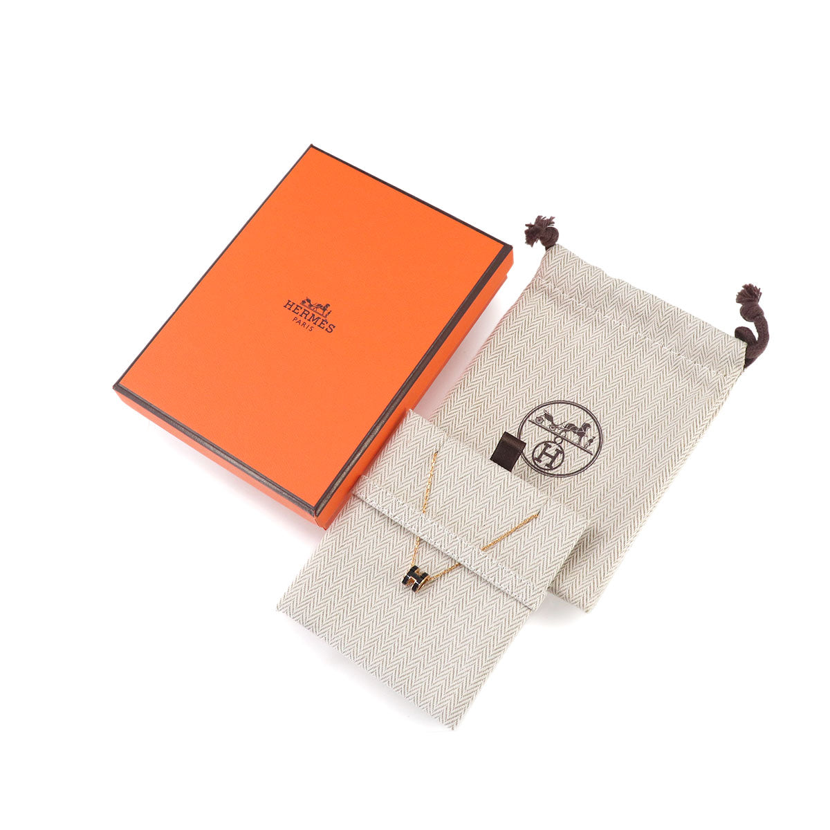 Mini Pop H Chain Necklace Black Gold Accessory