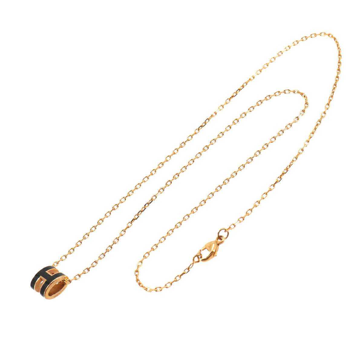 Mini Pop H Chain Necklace Black Gold Accessory