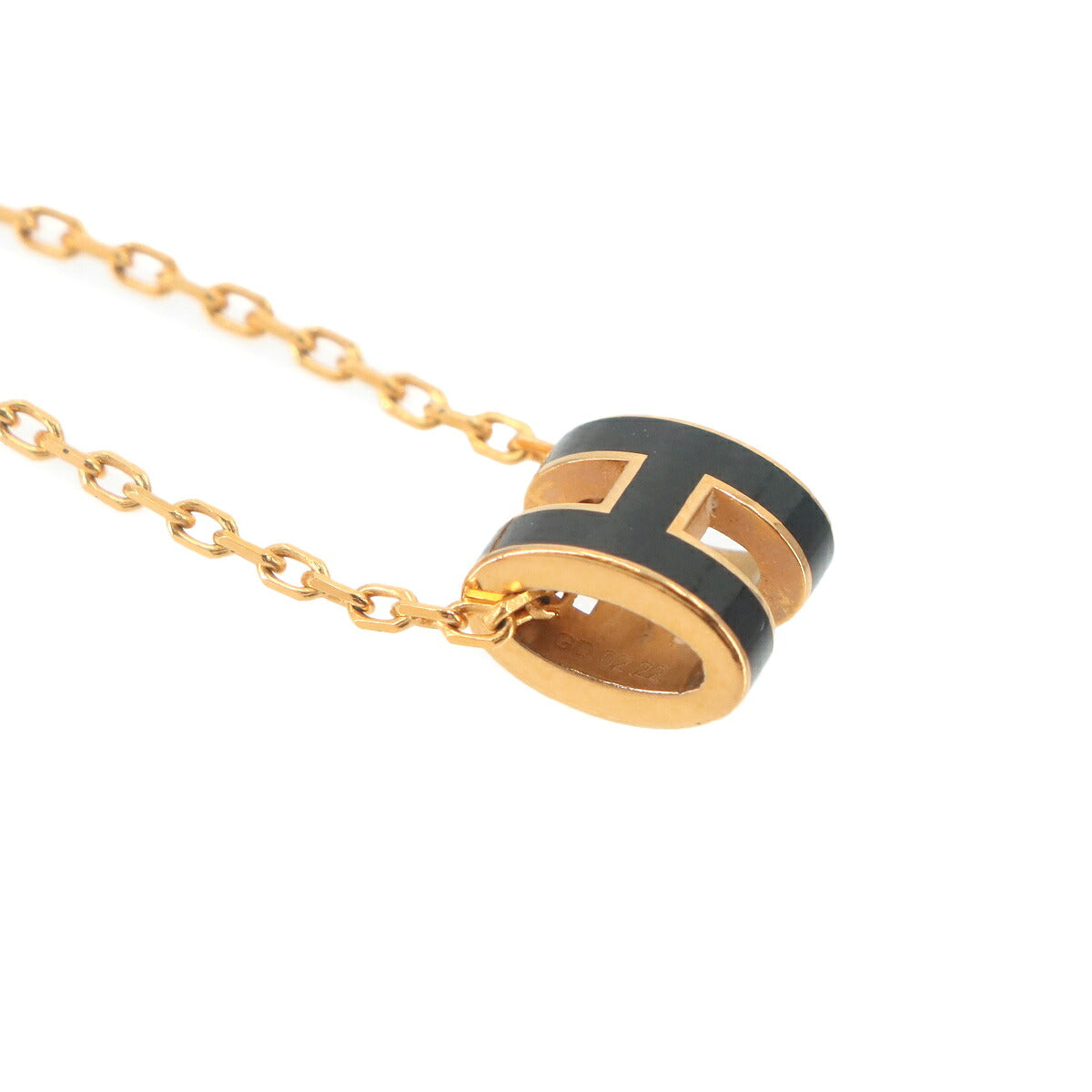 Mini Pop H Chain Necklace Black Gold Accessory