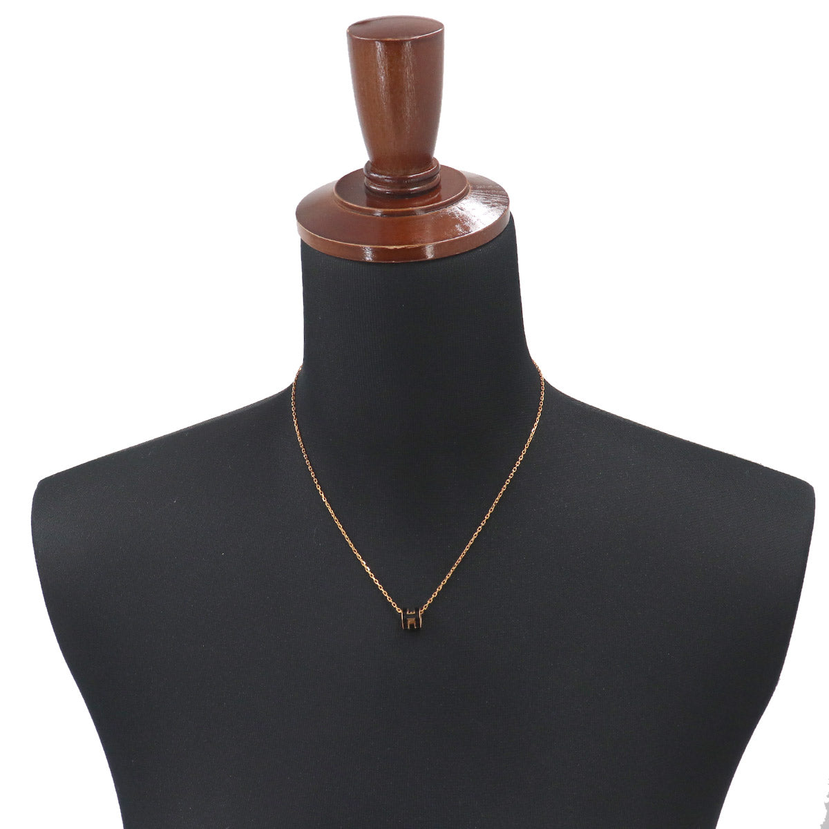 Mini Pop H Chain Necklace Black Gold Accessory