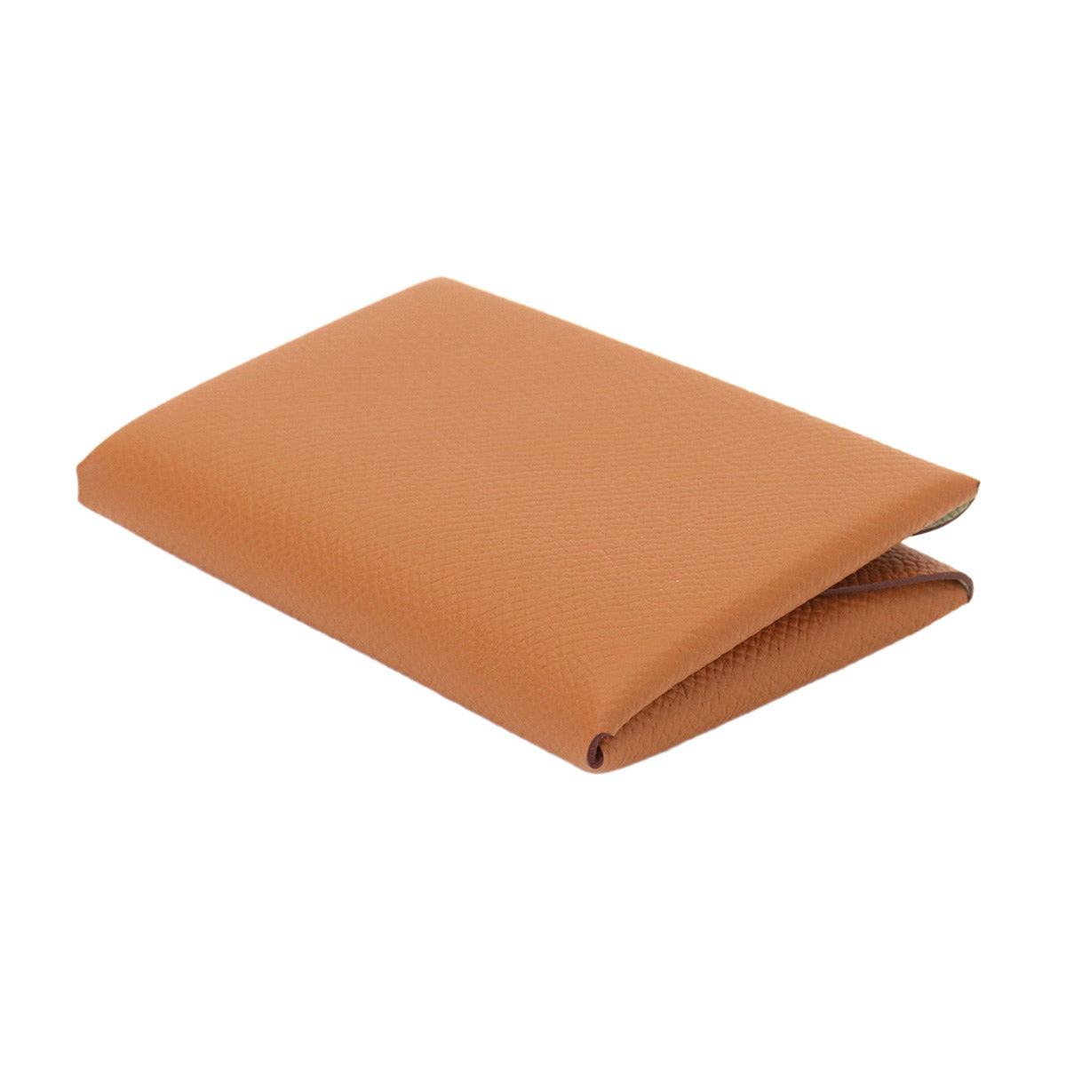 Calvi Duo Card Case Epsom Gold Vert Fizz Brown Purse