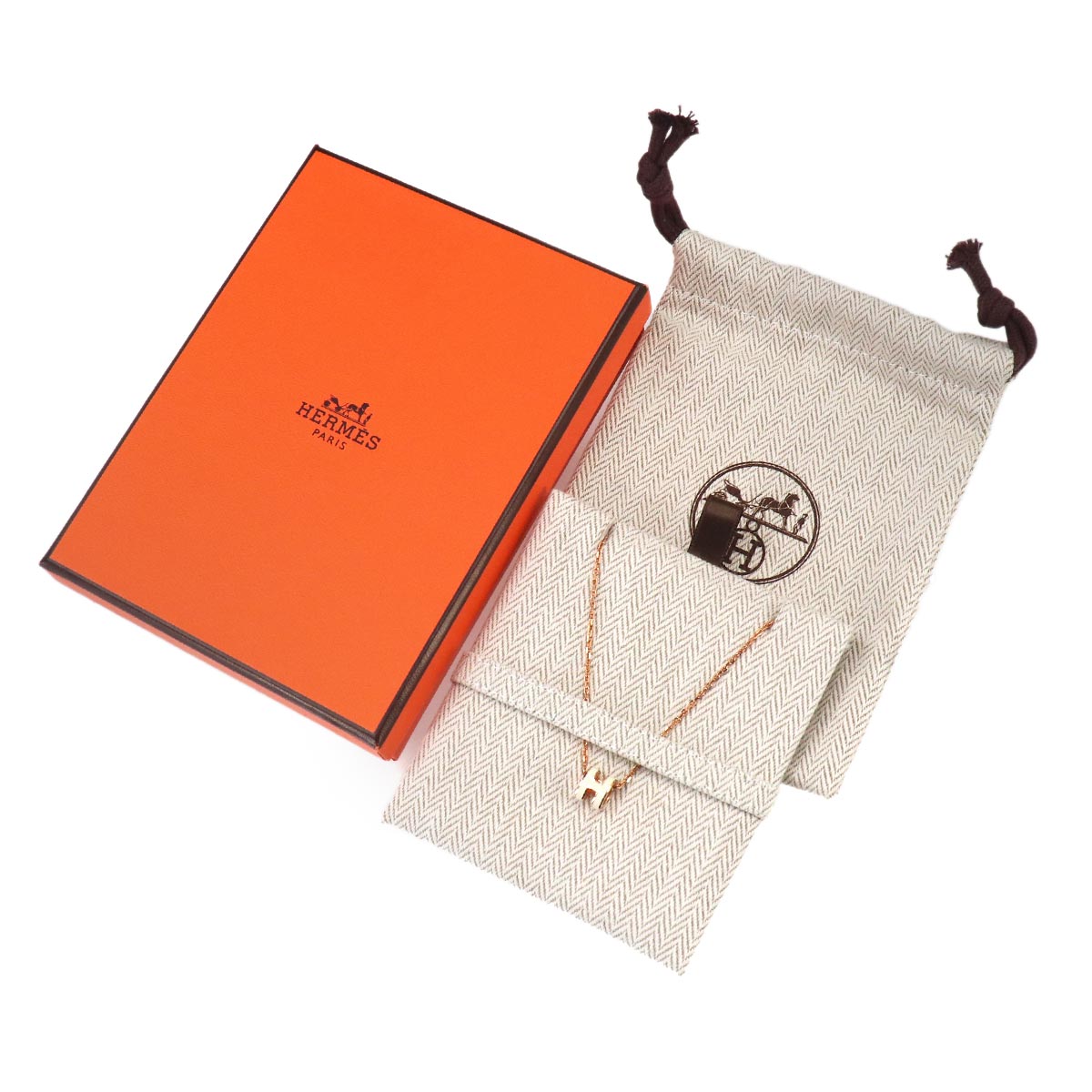 Mini Pop H Chain Necklace White Gold Accessory