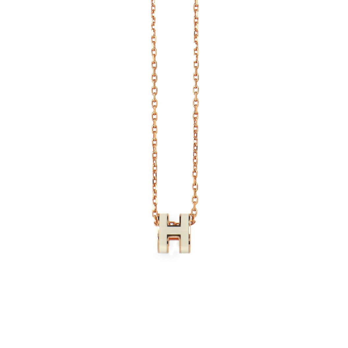Mini Pop H Chain Necklace White Gold Accessory