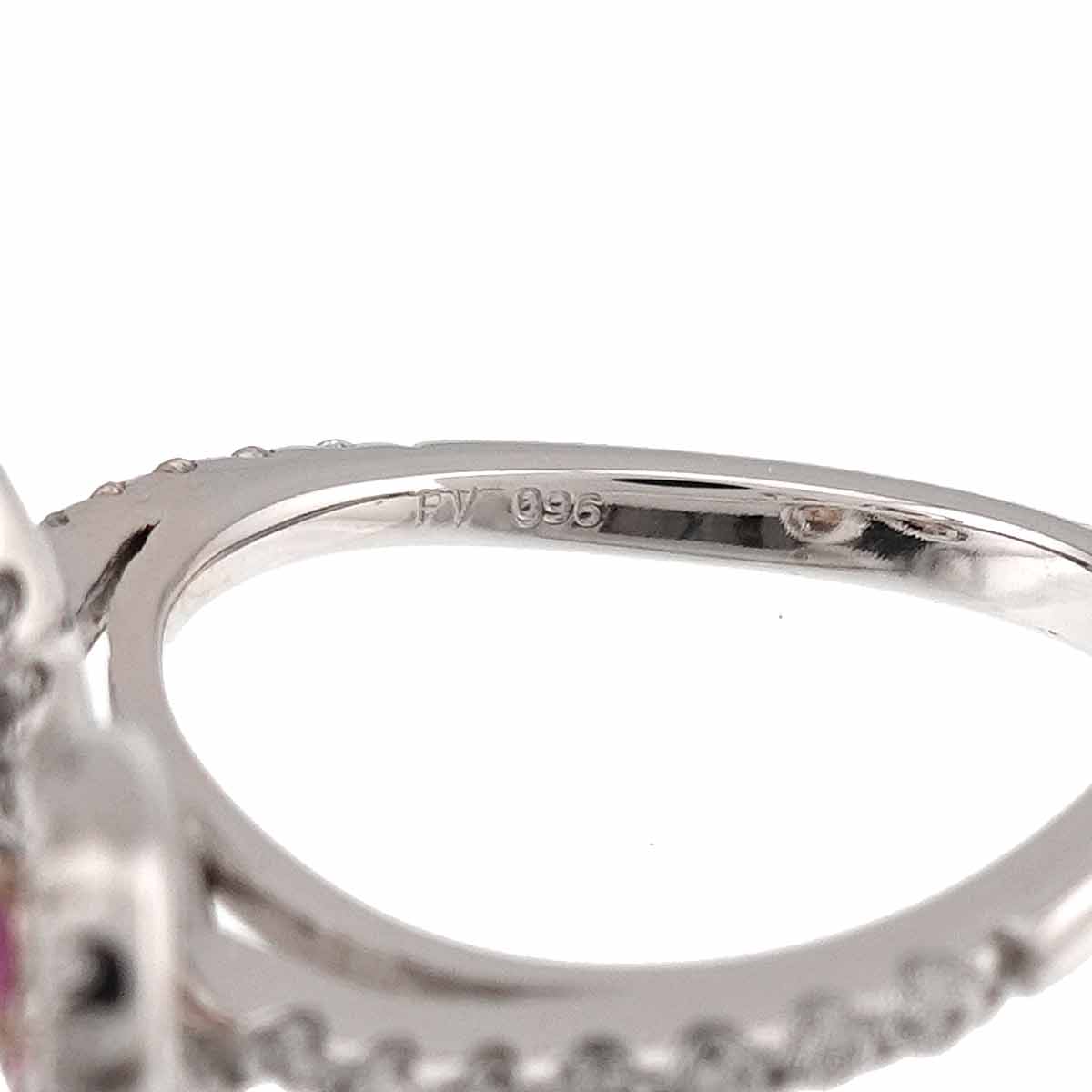 Sapphire Diamond 0.96ct Ruby Ring 18K WG 4.75-5(US)