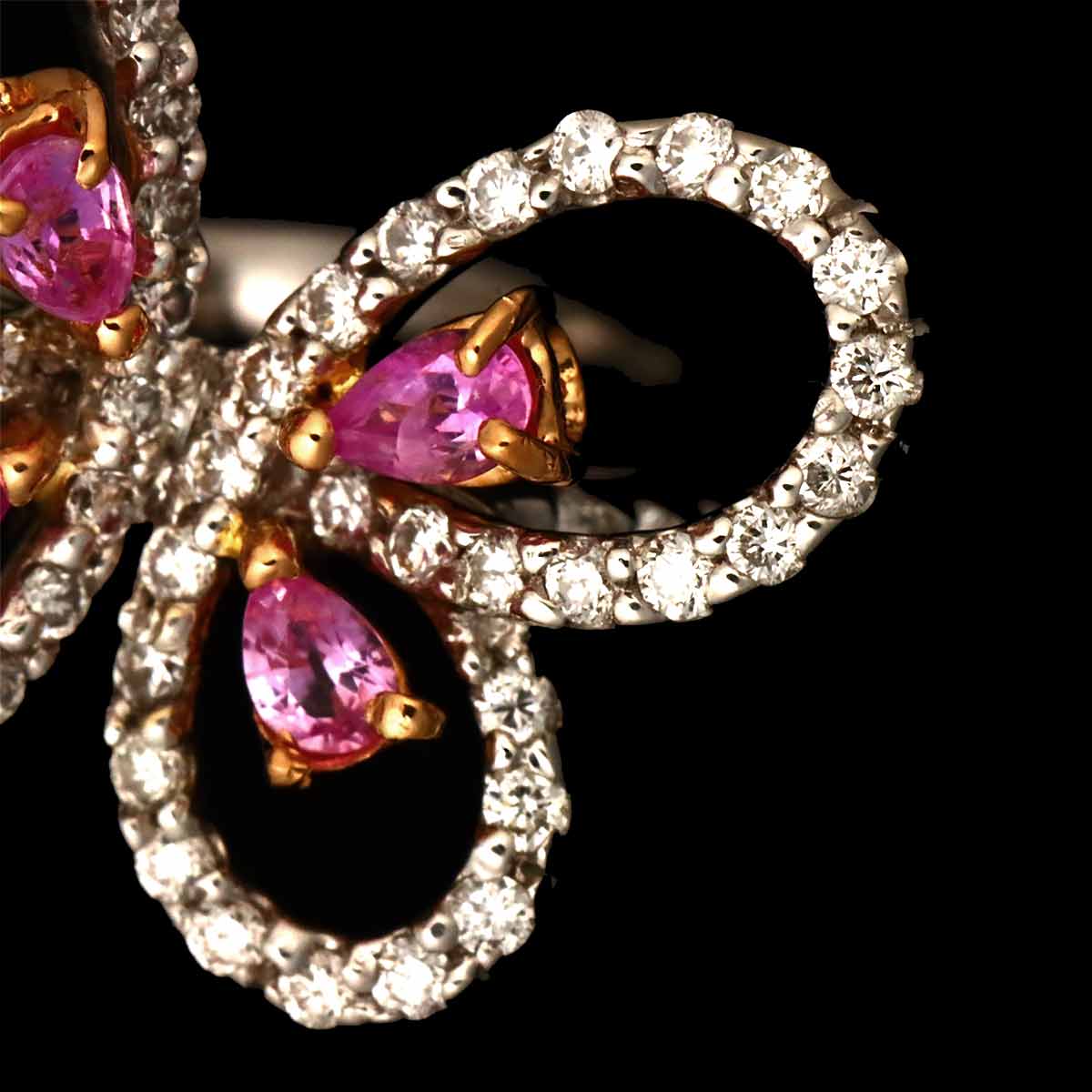 Sapphire Diamond 0.96ct Ruby Ring 18K WG 4.75-5(US)
