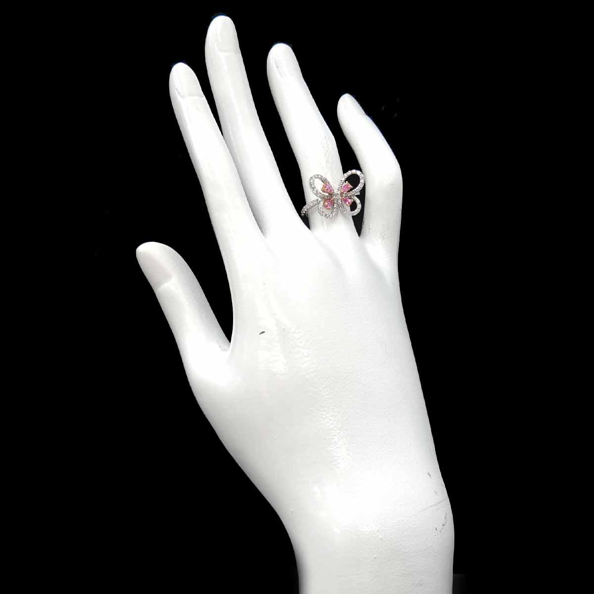 Sapphire Diamond 0.96ct Ruby Ring 18K WG 4.75-5(US)