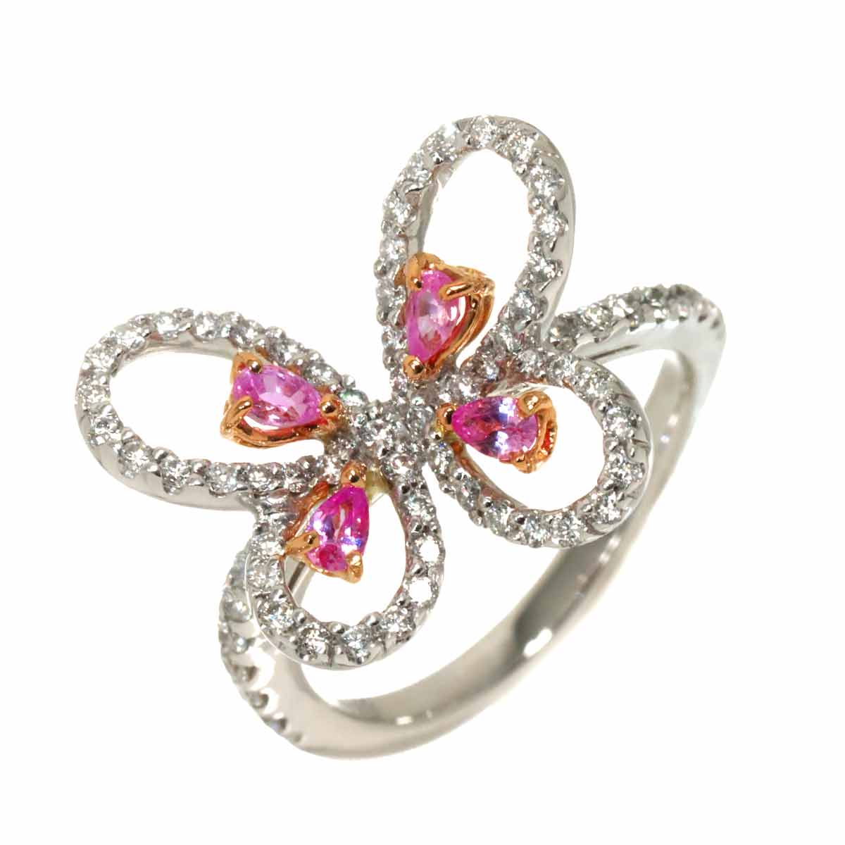 Sapphire Diamond 0.96ct Ruby Ring 18K WG 4.75-5(US)