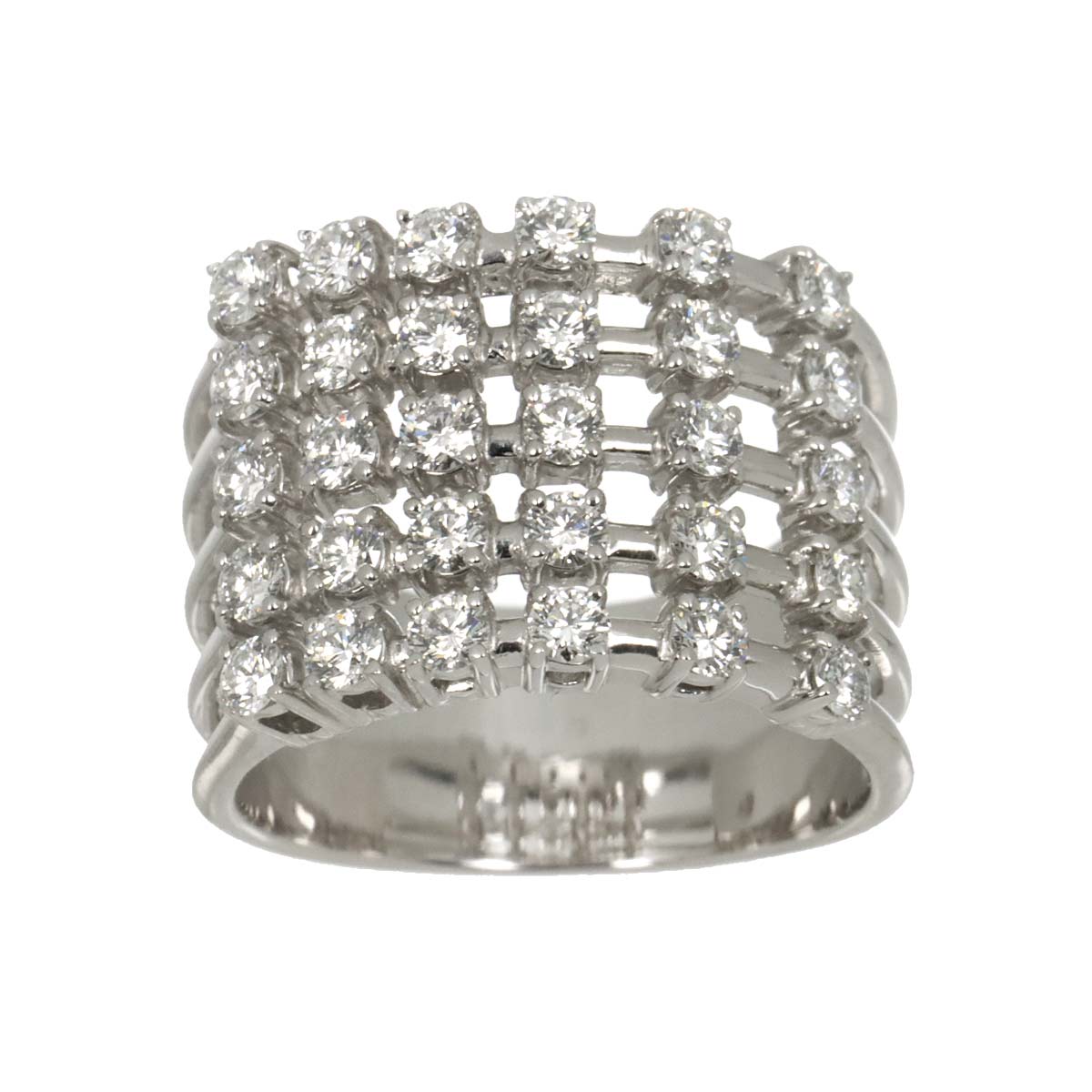Diamond 1.33ct Ring 18K White Gold 750 Size6.75(US)