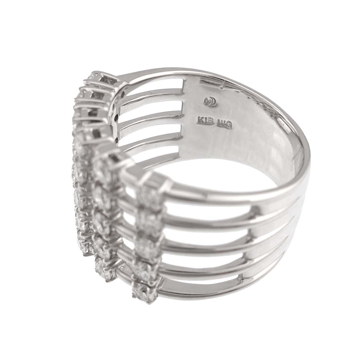 Diamond 1.33ct Ring 18K White Gold 750 Size6.75(US)