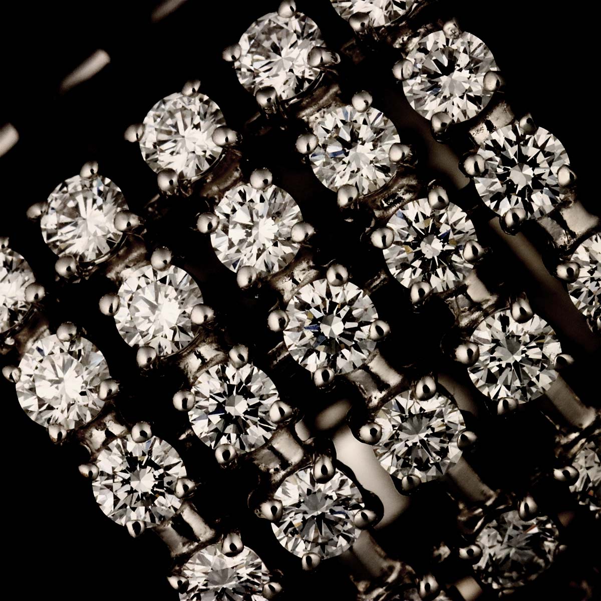 Diamond 1.33ct Ring 18K White Gold 750 Size6.75(US)