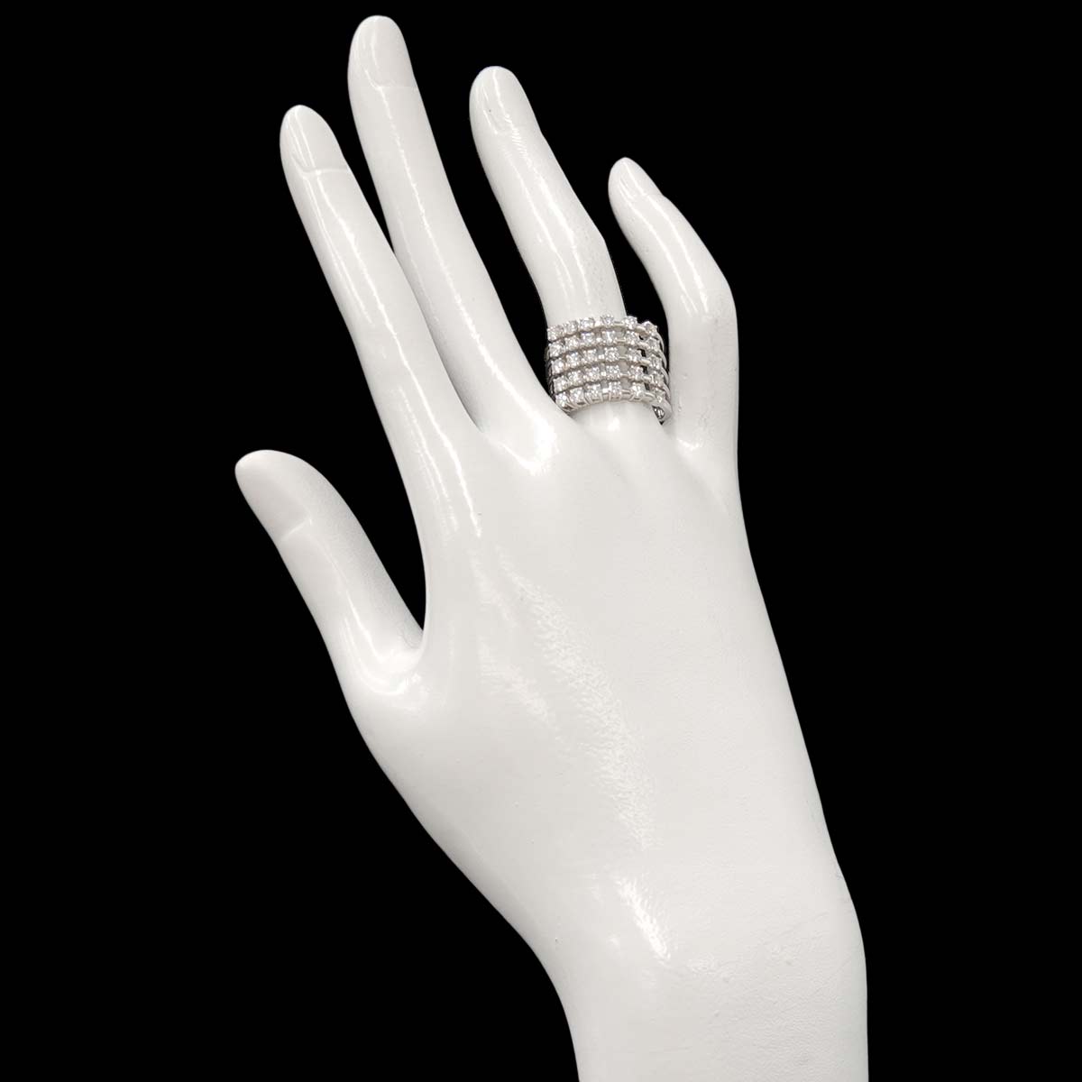 Diamond 1.33ct Ring 18K White Gold 750 Size6.75(US)