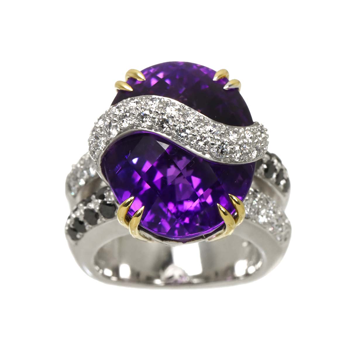 Jewel Studio Amethyst 23.35ct Diamond 0.91/0.48ct  Ring WG Size6.75(US)