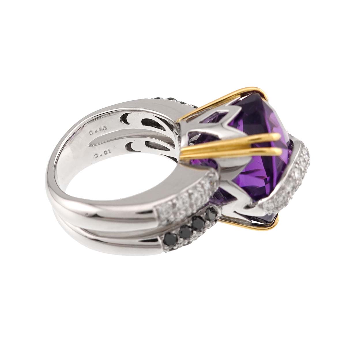 Jewel Studio Amethyst 23.35ct Diamond 0.91/0.48ct  Ring WG Size6.75(US)