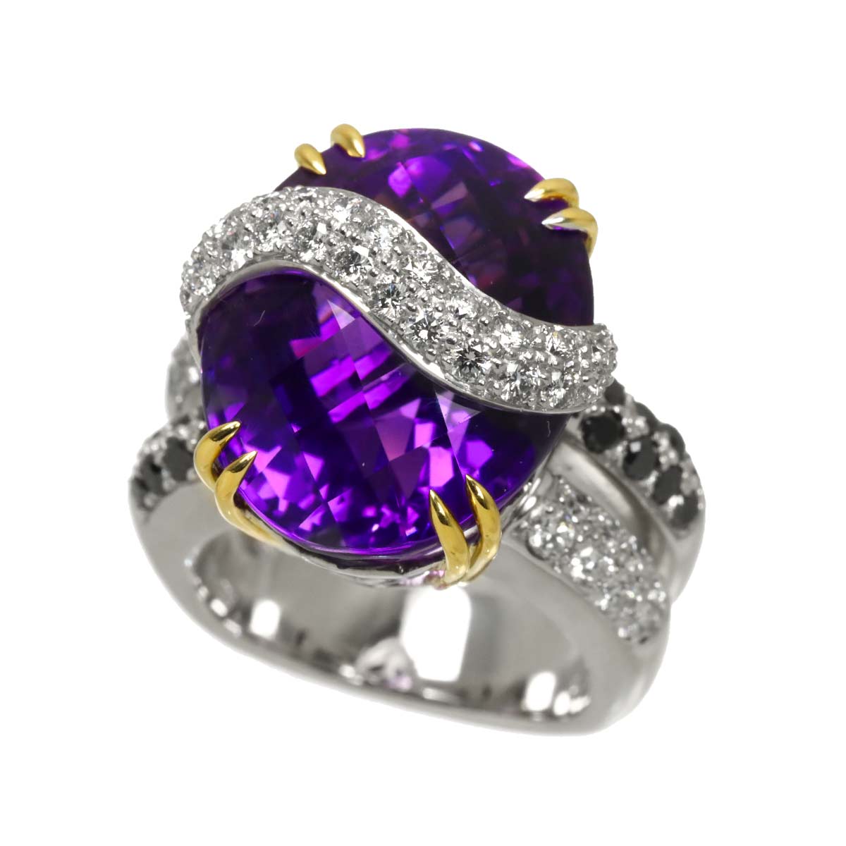 Jewel Studio Amethyst 23.35ct Diamond 0.91/0.48ct  Ring WG Size6.75(US)