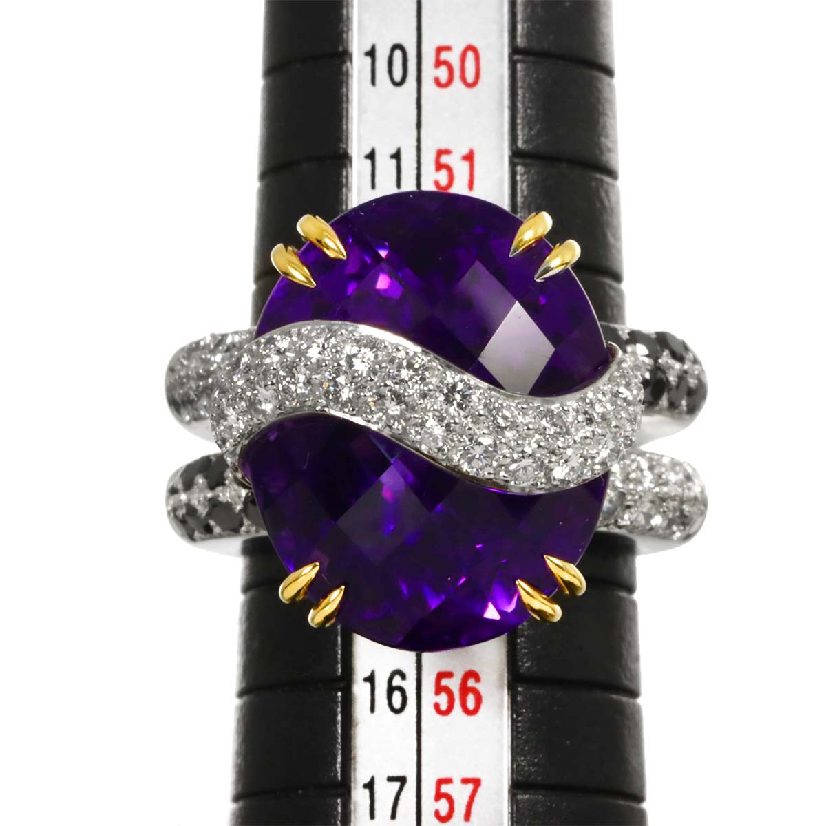 Jewel Studio Amethyst 23.35ct Diamond 0.91/0.48ct  Ring WG Size6.75(US)