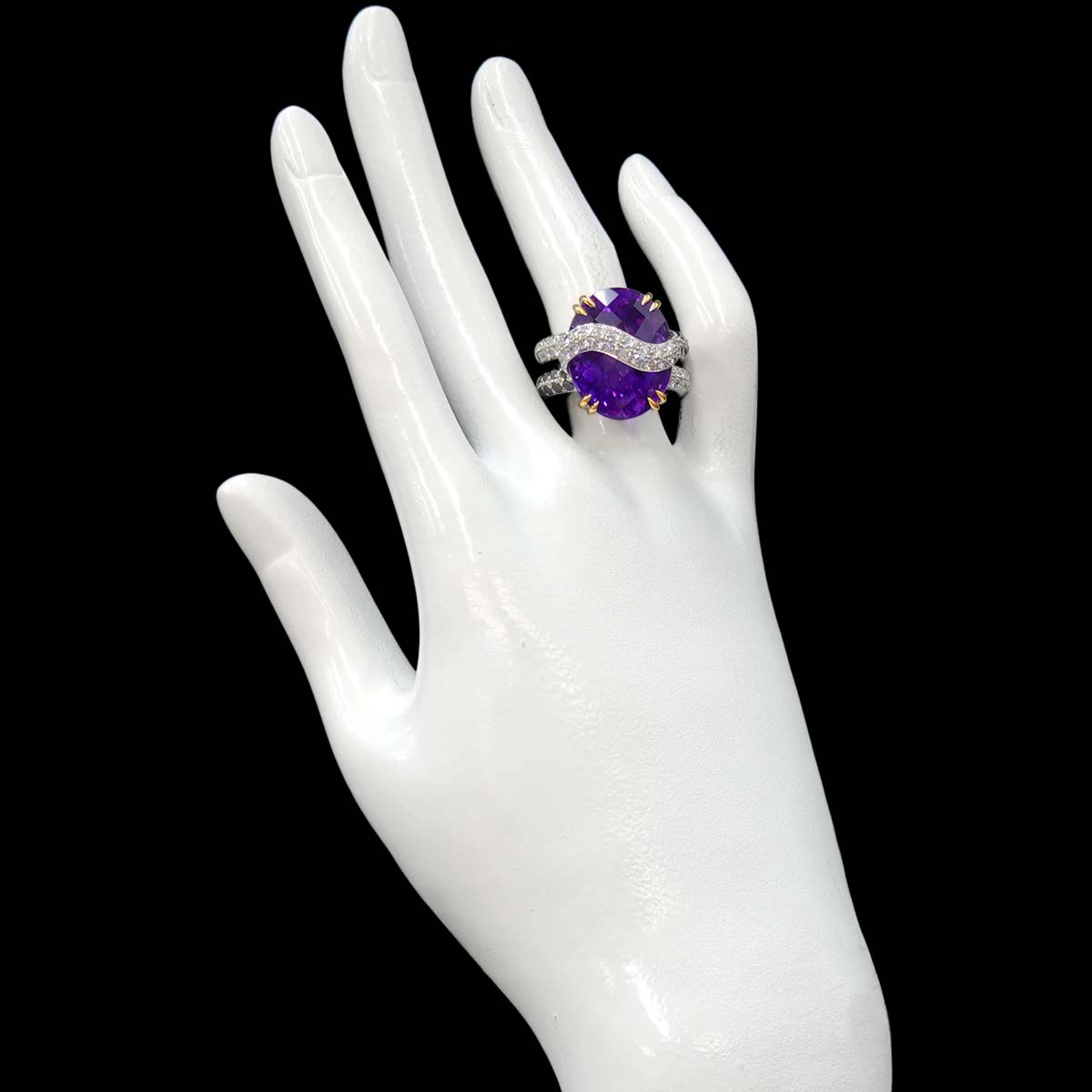 Jewel Studio Amethyst 23.35ct Diamond 0.91/0.48ct  Ring WG Size6.75(US)