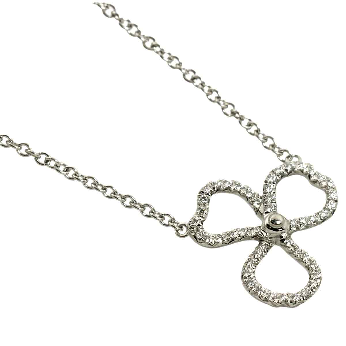 Paper Flowers Diamond Necklace Platinum