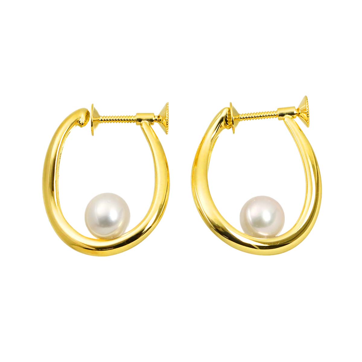 Akoya Pearl 6.9-6.7mm Earrings 18K Yellow Gold 750