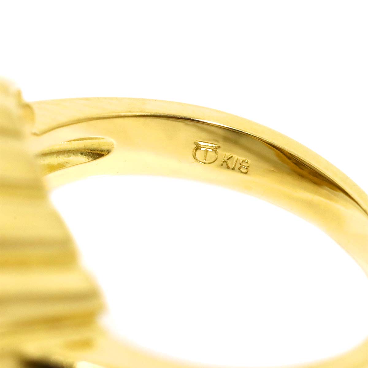 Mabe Pearl 12.6mm Diamond 0.60ct Ring 18K YG 750 Size6(US)