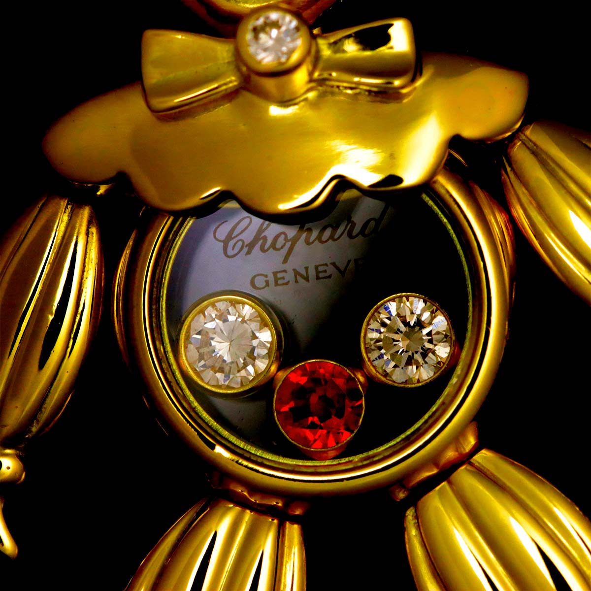 Happy Diamond clown Ruby Necklace 18K YG 750