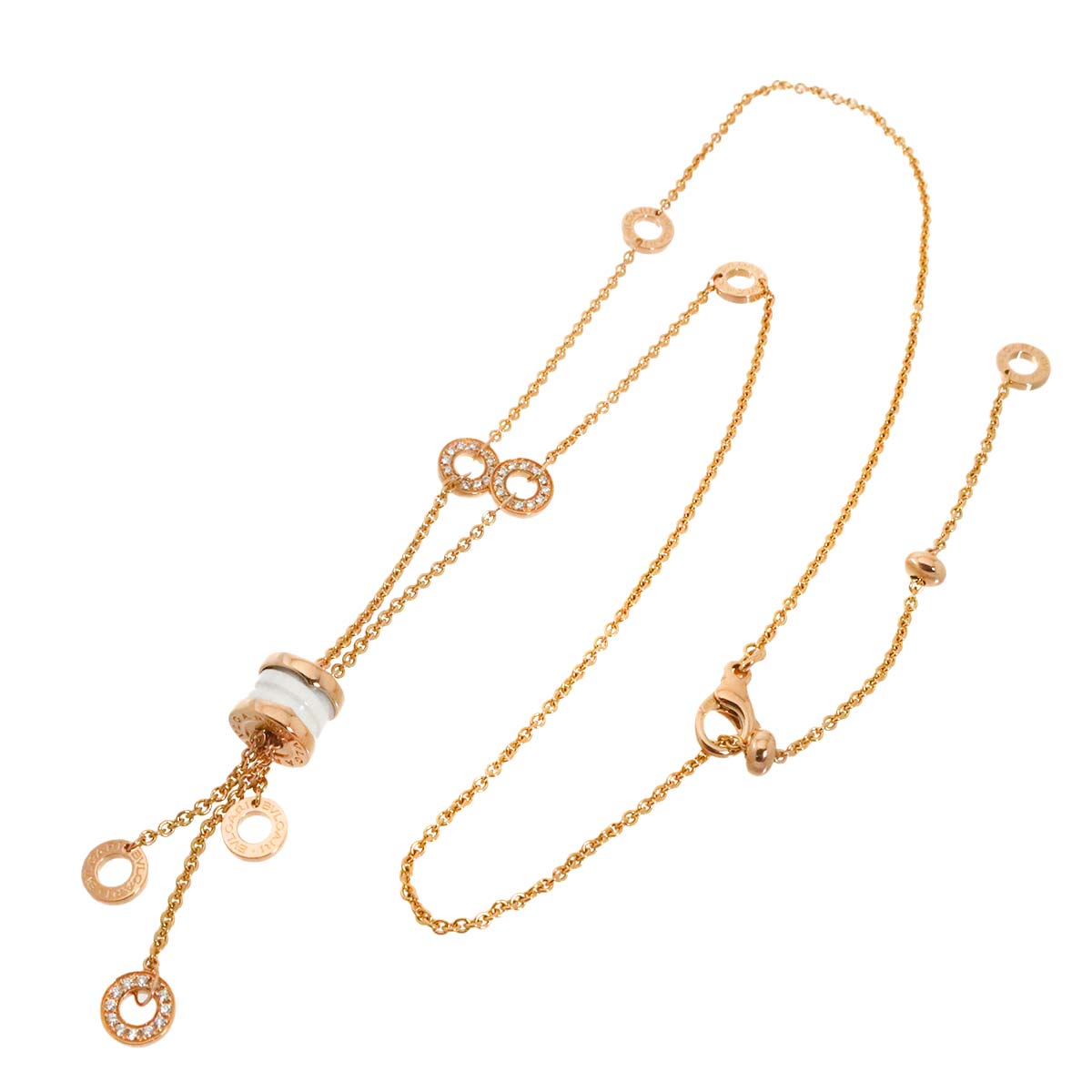 B-ZERO1 Element Diamond Necklace Ceramic 18K Pink Gold 750