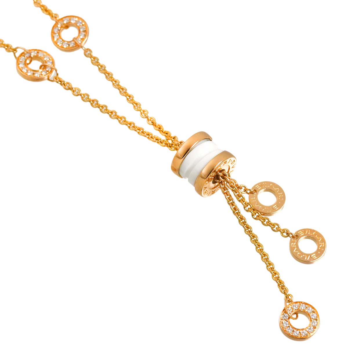 B-ZERO1 Element Diamond Necklace Ceramic 18K Pink Gold 750