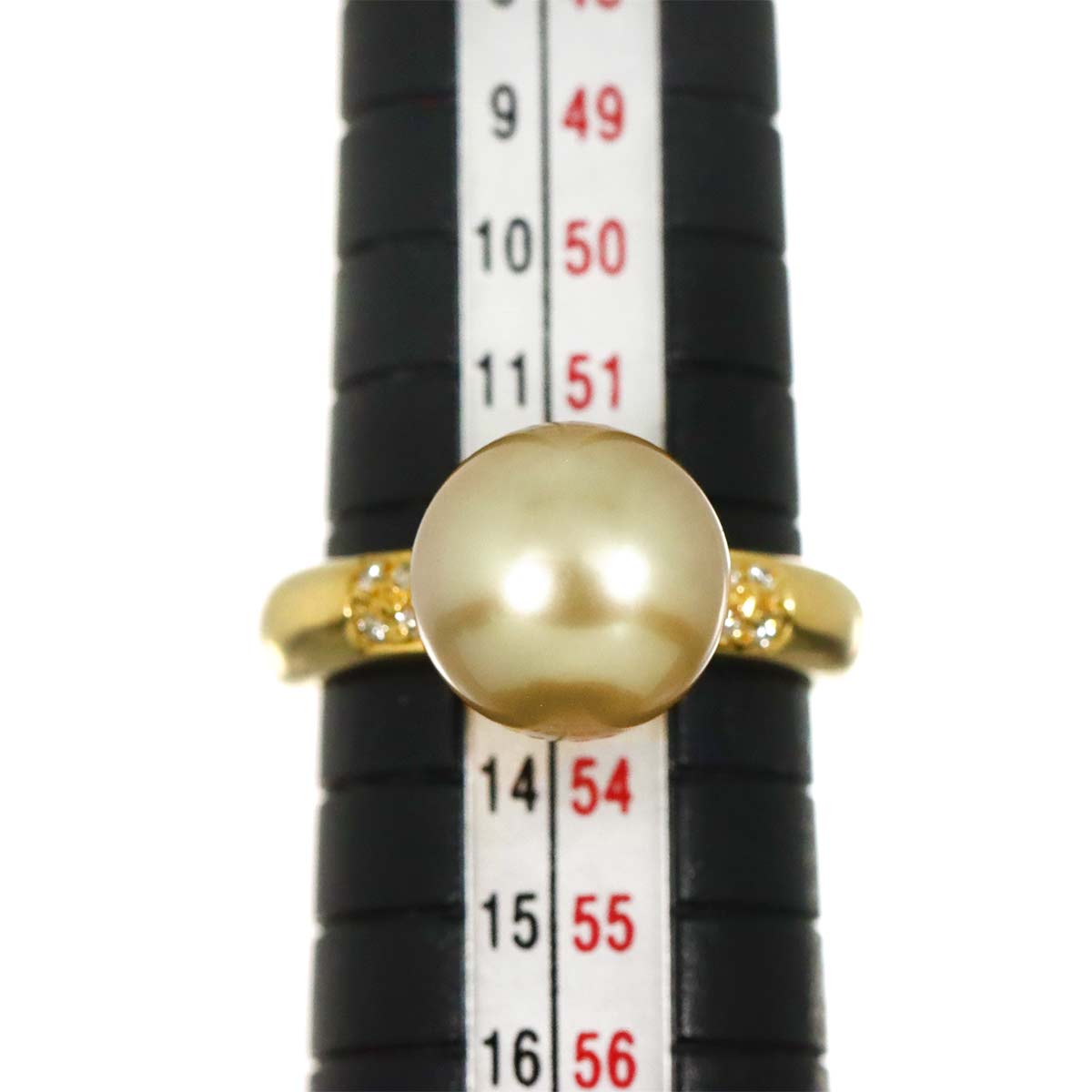 South Sea pearl Diamond 0.06ct Ring 18K YG 750 size6.25-6.5(US)