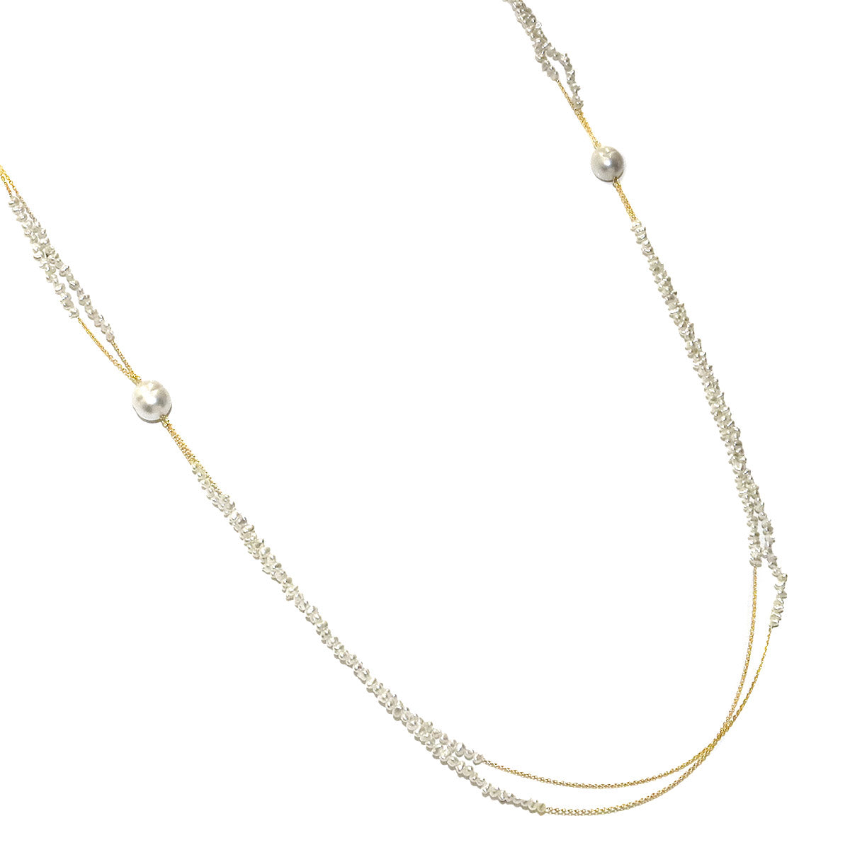 South Sea pearl Freshwater cultured pearl Necklace 18K YG 750