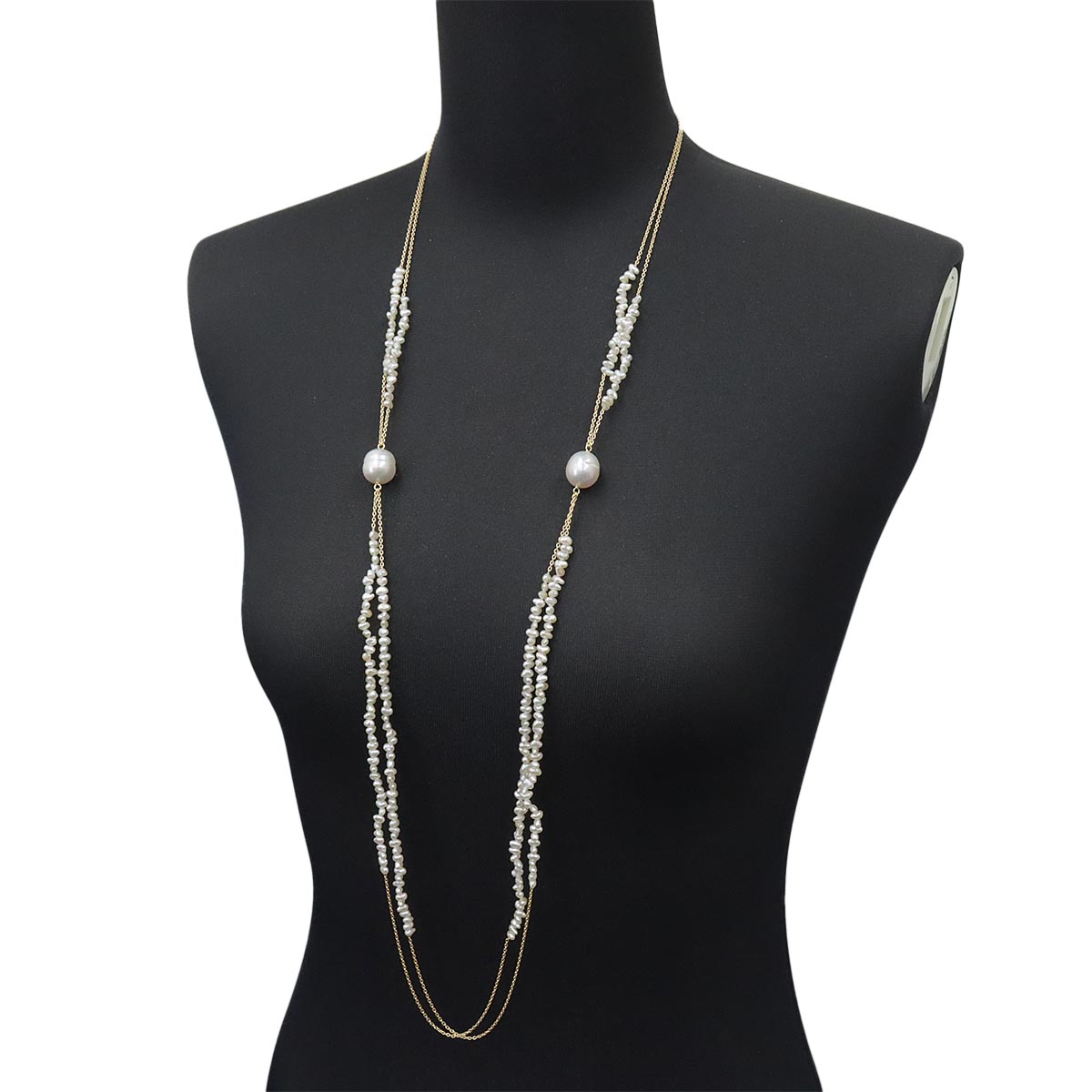 South Sea pearl Freshwater cultured pearl Necklace 18K YG 750